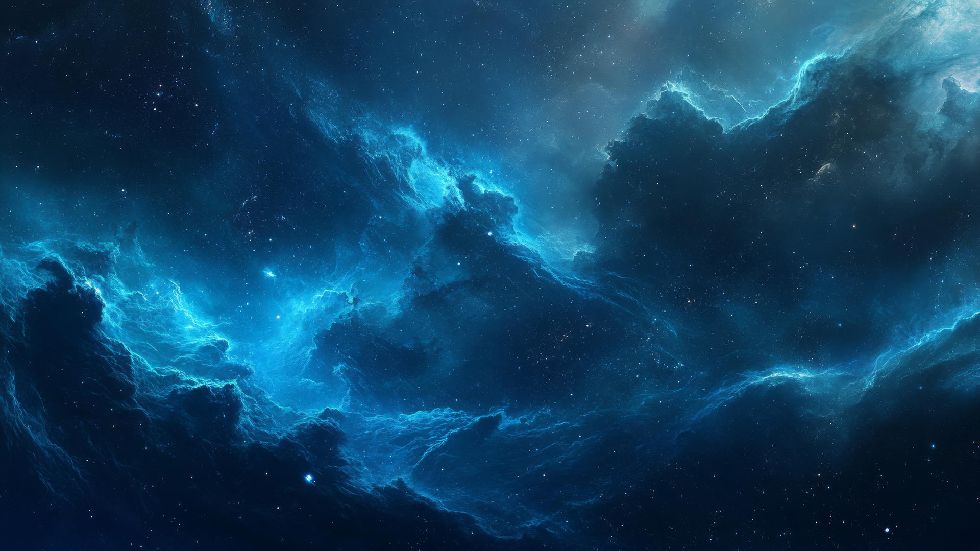 aesthetic wallpaper blue with ethereal nebula and swirling gases