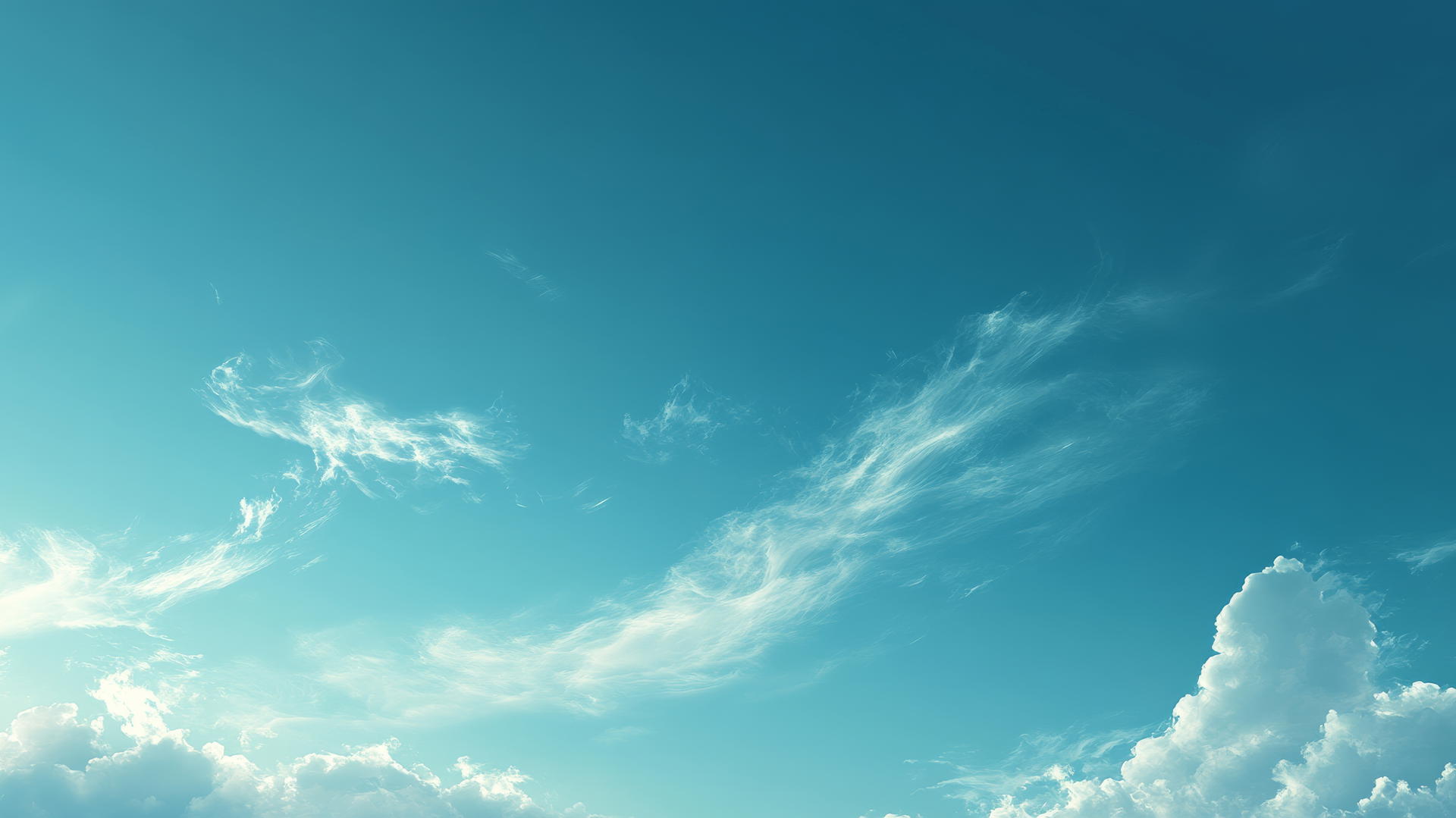 Aesthetic wallpaper blue with gradient sky and wispy white clouds