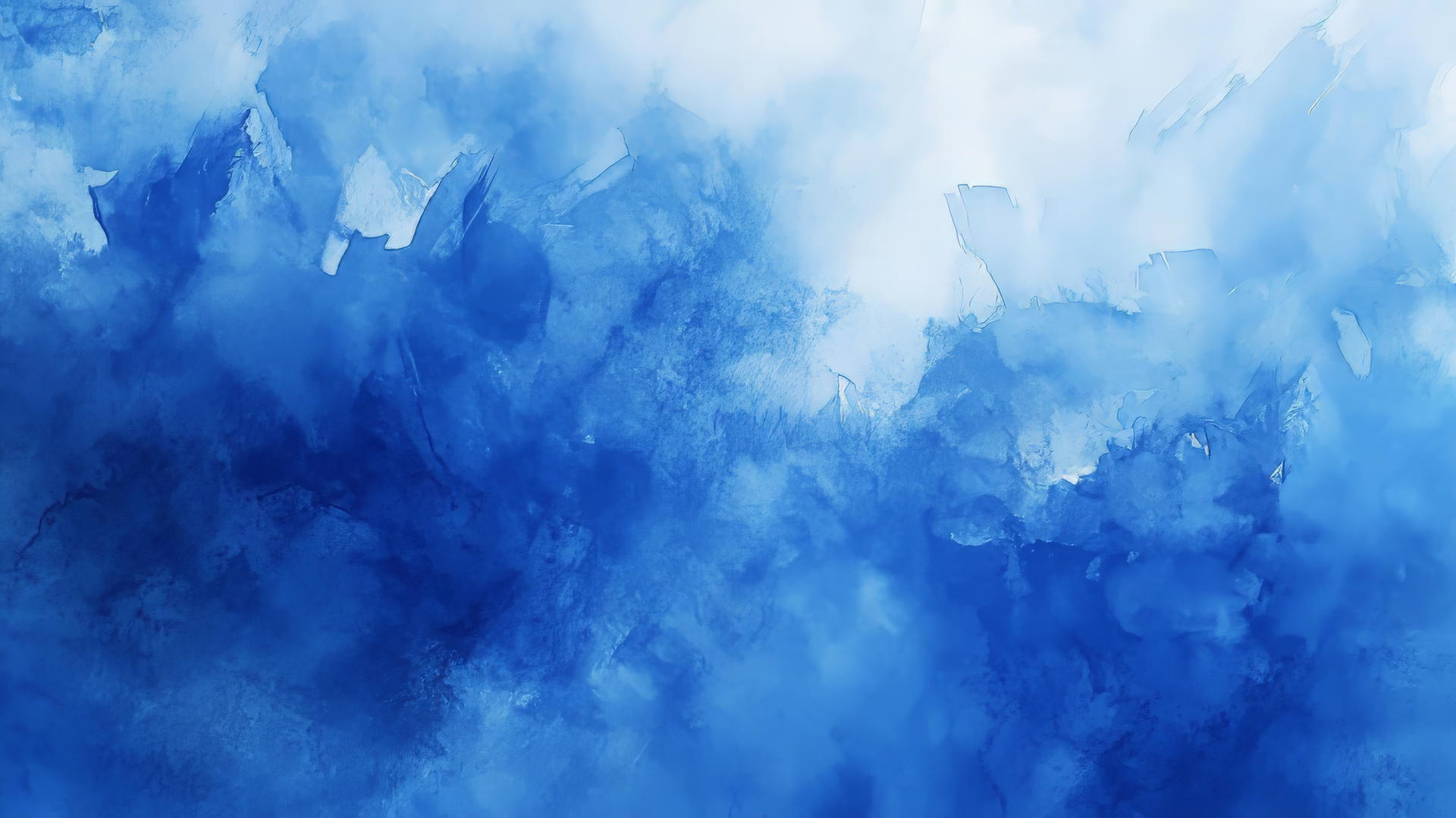 Abstract watercolor painting in royal blue with soft brushstrokes