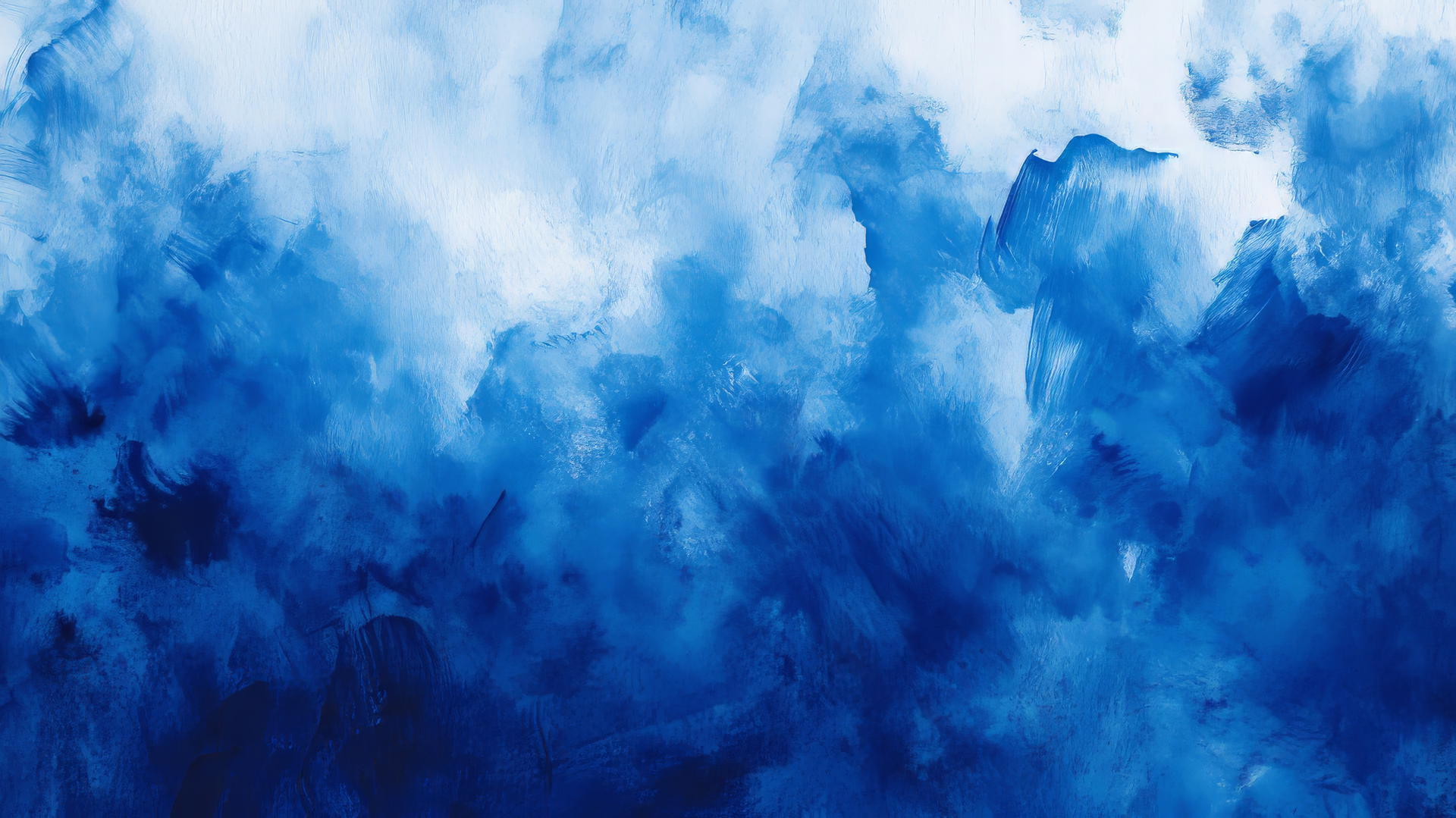 abstract watercolor painting in shades of royal blue with soft brushstrokes