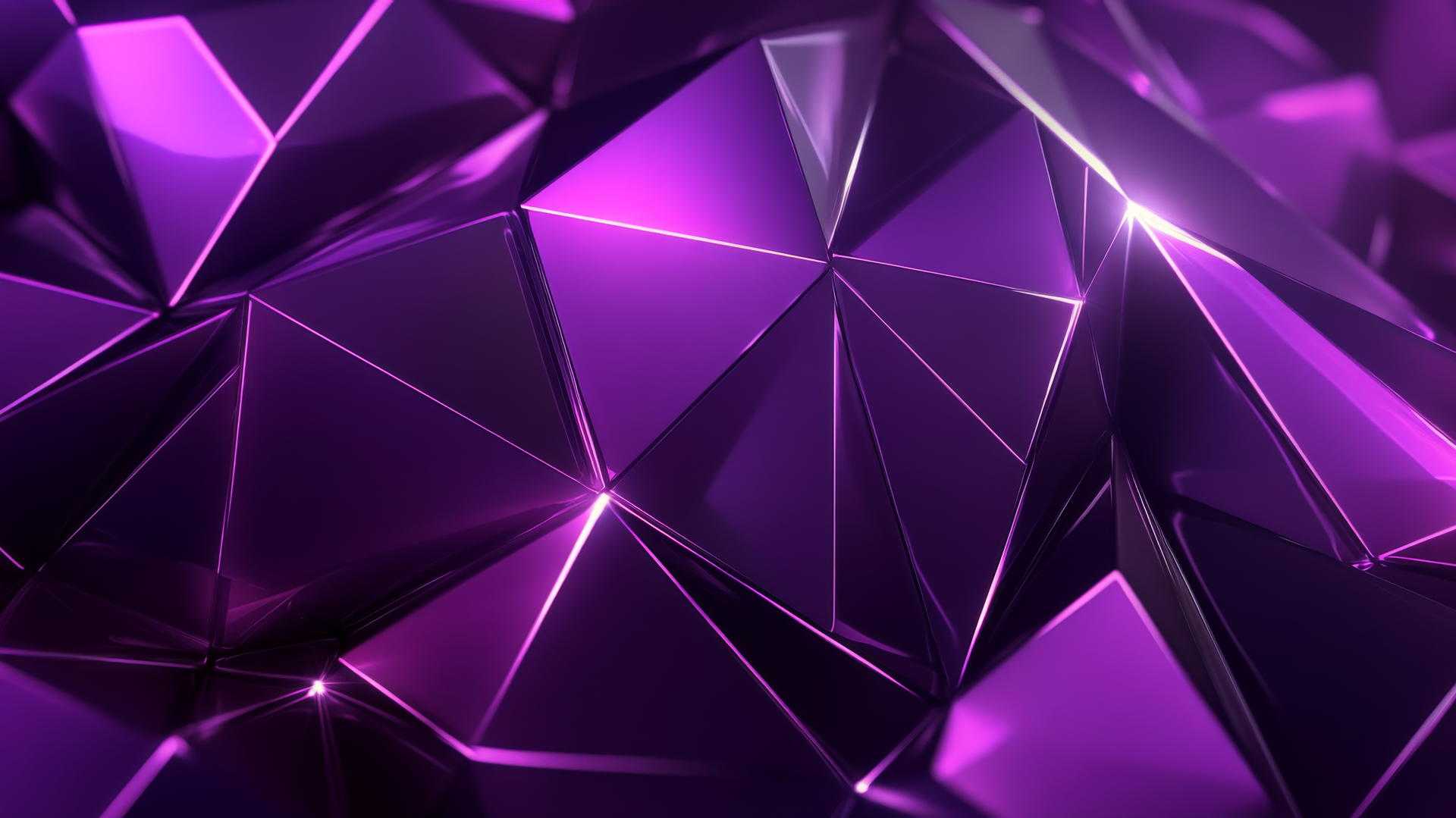 Geometric purple pattern wallpaper 4K with glowing edges