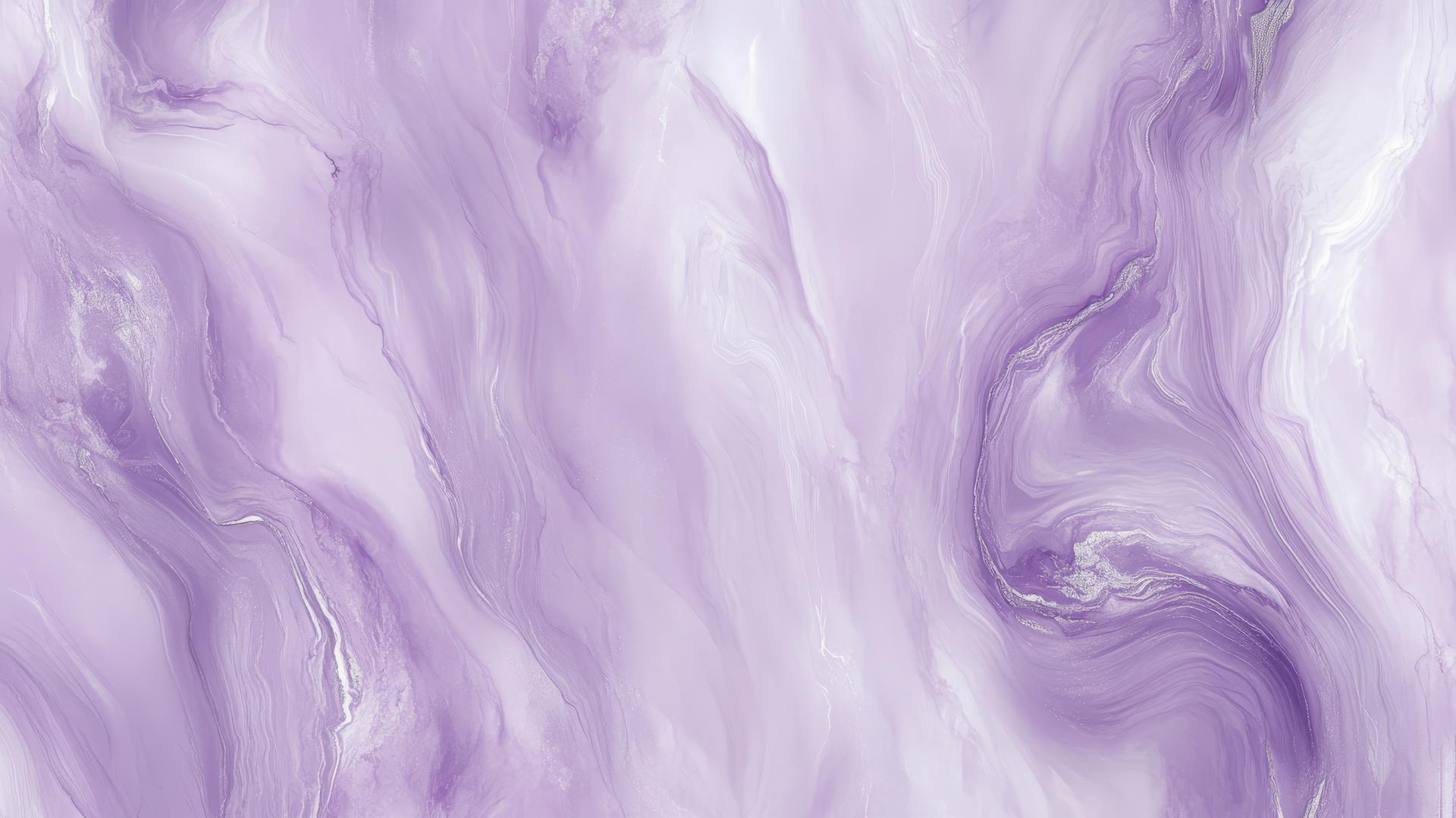 light purple wallpaper with soft marble texture, lavender swirls, and silver accents