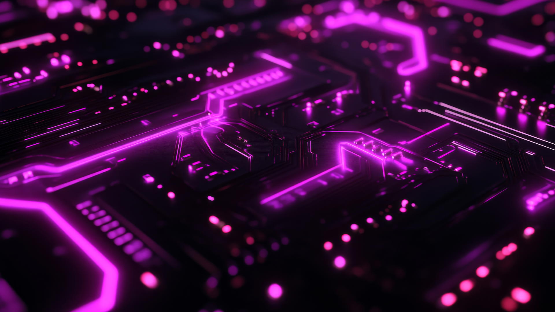 neon purple aesthetic wallpaper with cyberpunk circuit board designs