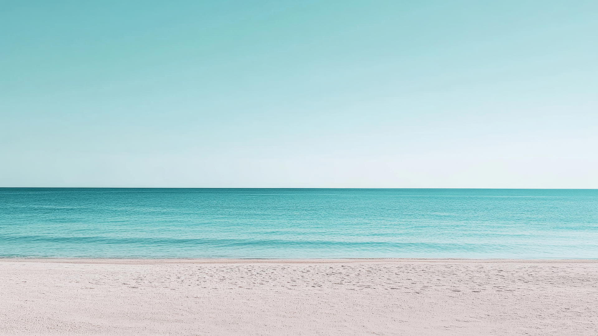 aesthetic beach wallpaper with clean lines, smooth sand, and pale blue water