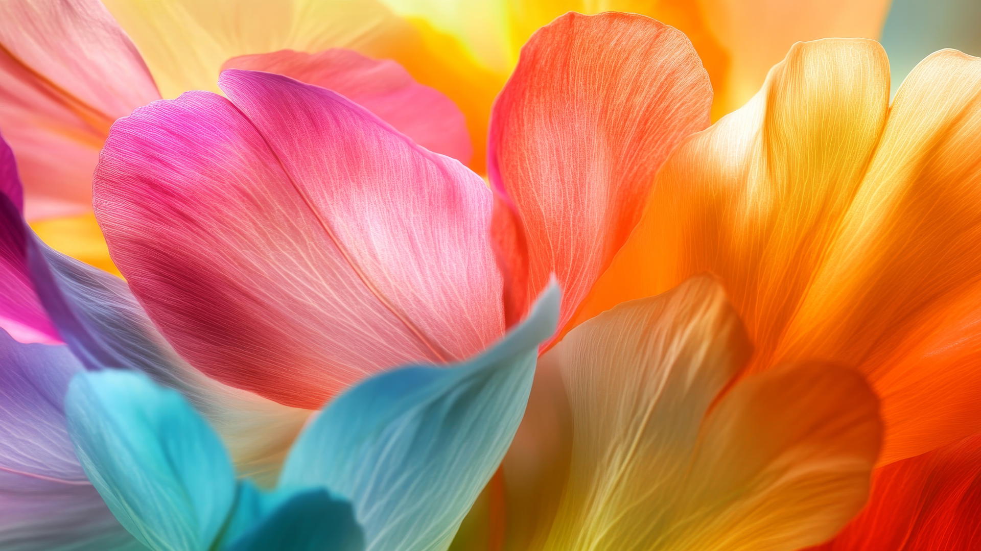 Spring flowers wallpaper with colorful petals and soft sunlight