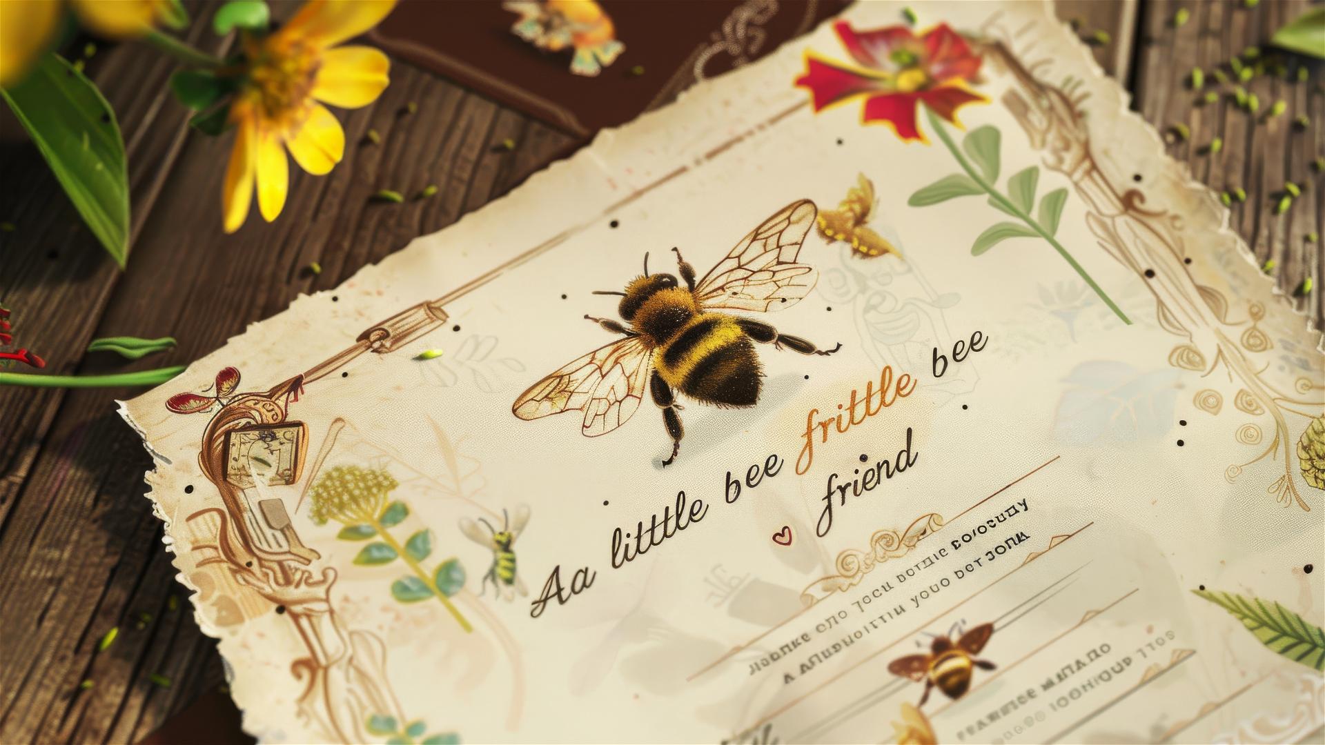 diploma design featuring a little bee friend for a child
