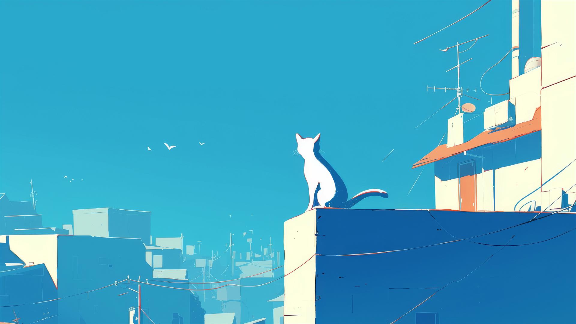 8K minimalistic cat design for iPhone