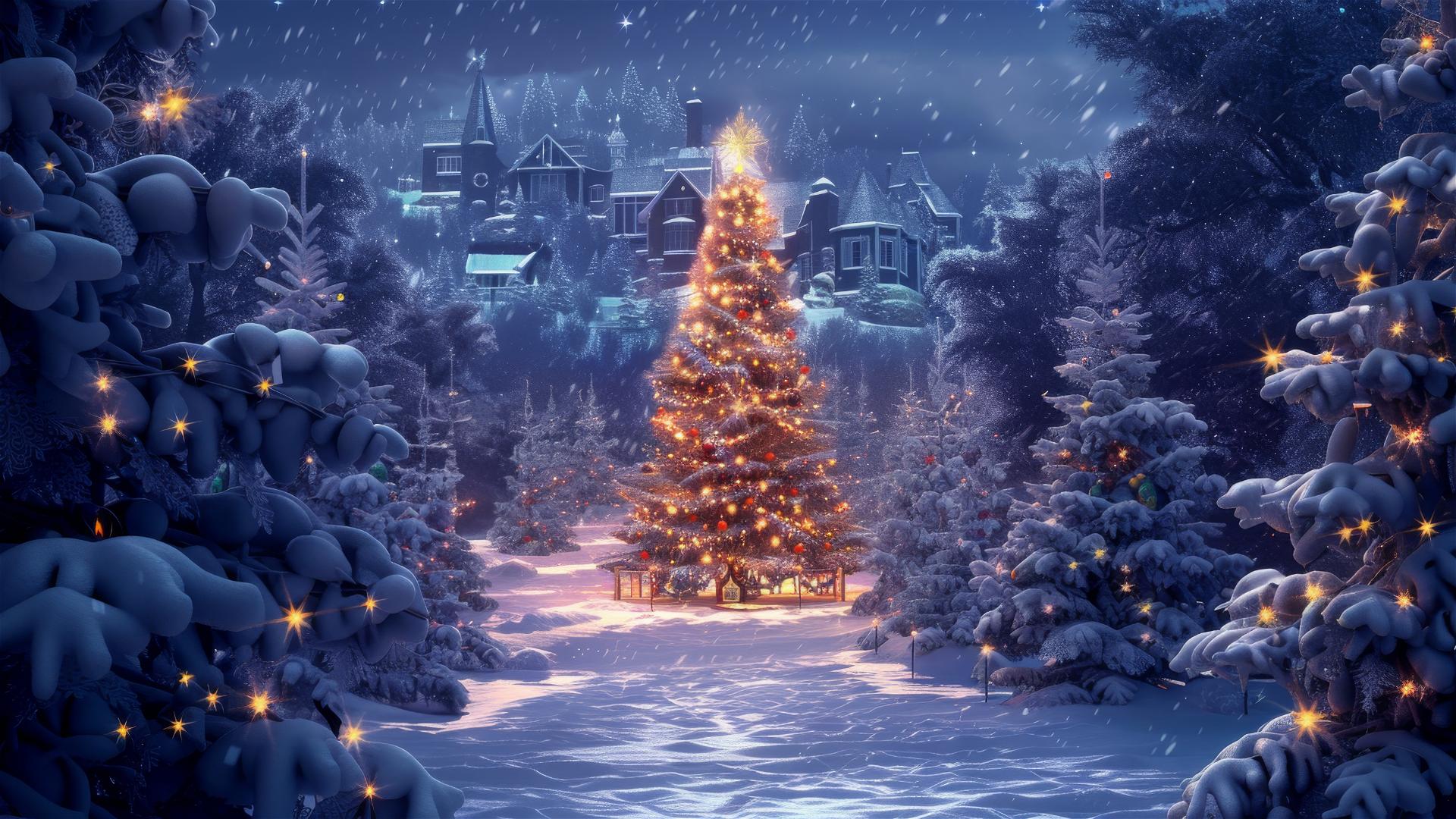 Festive Christmas background with holiday elements in 4K resolution