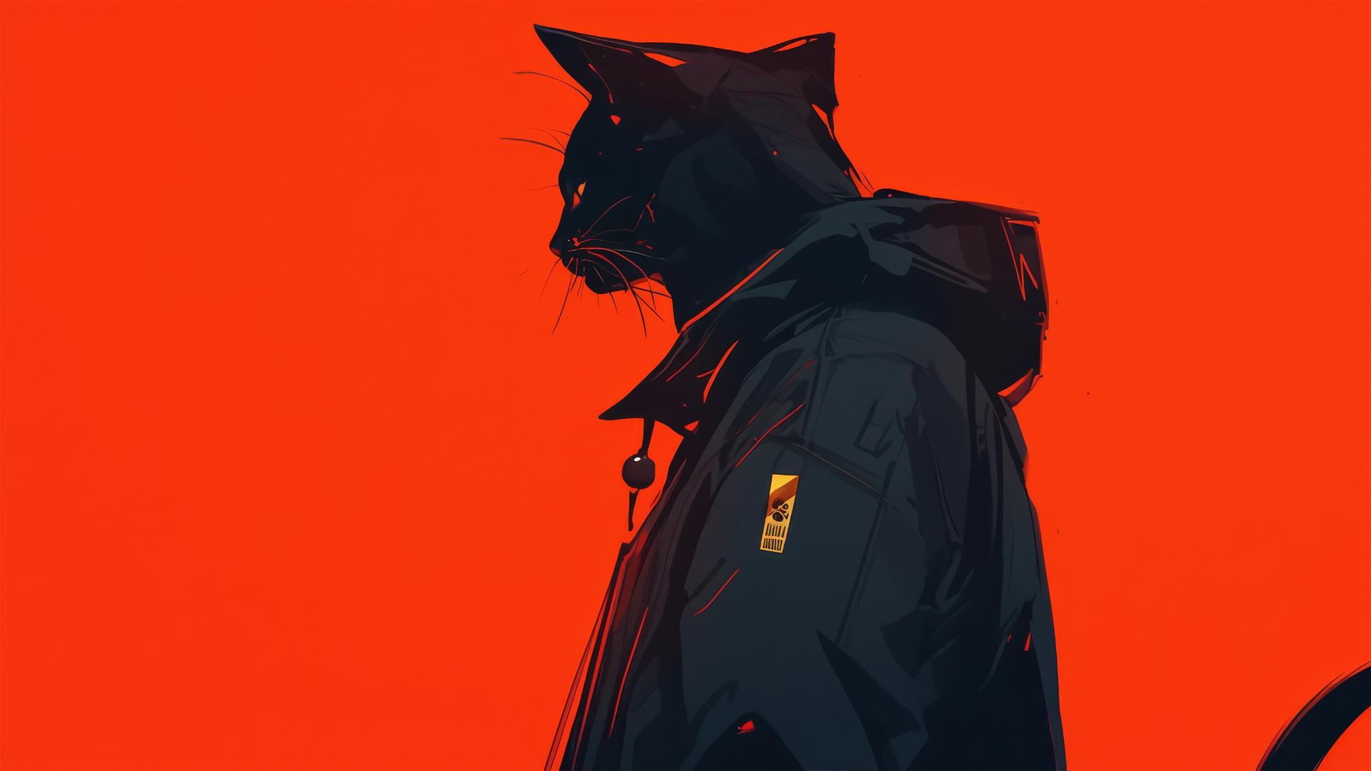 Minimalistic, detailed 8K cat design