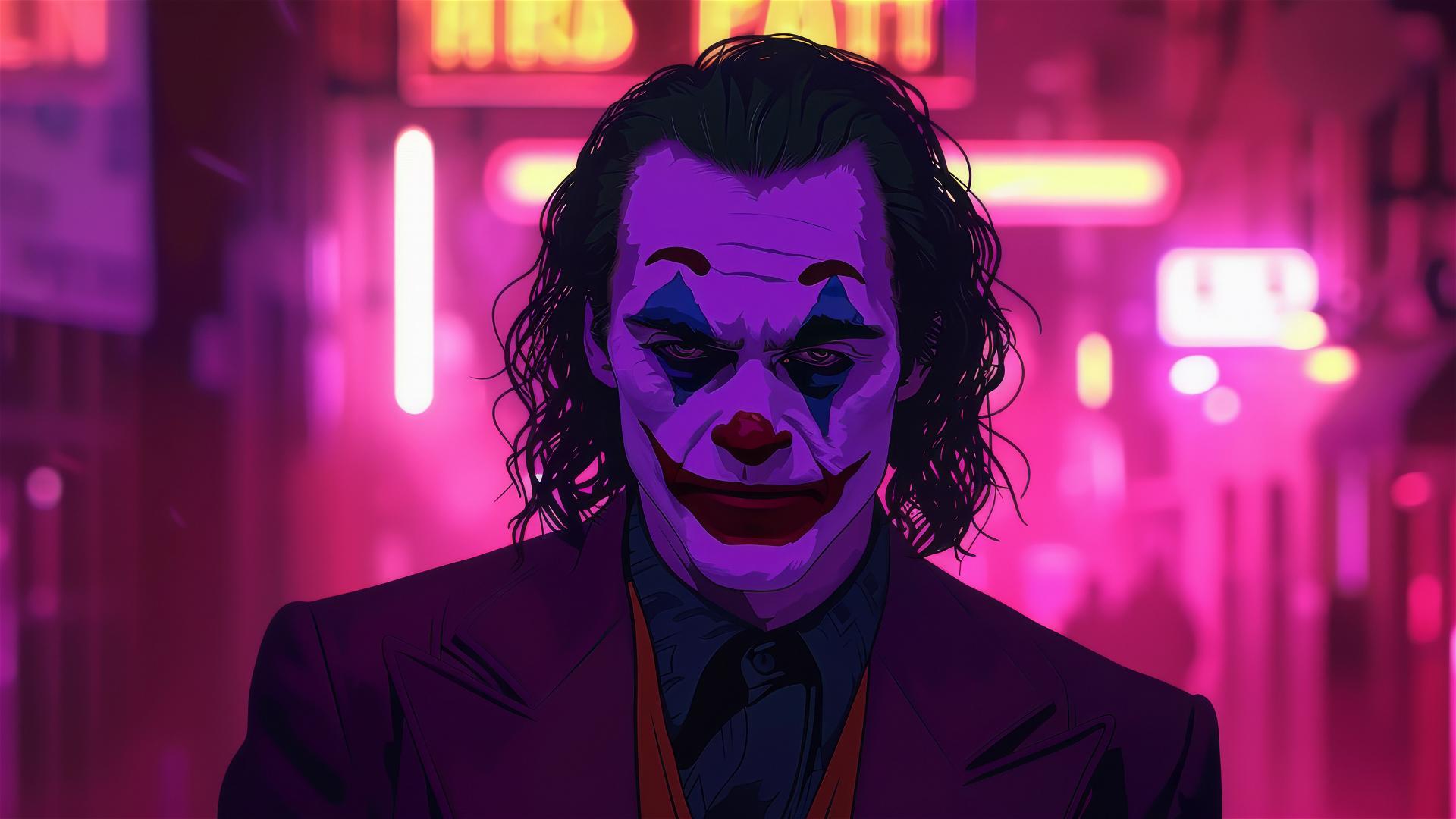 Heath Ledger as Joker in 90s anime style, full body