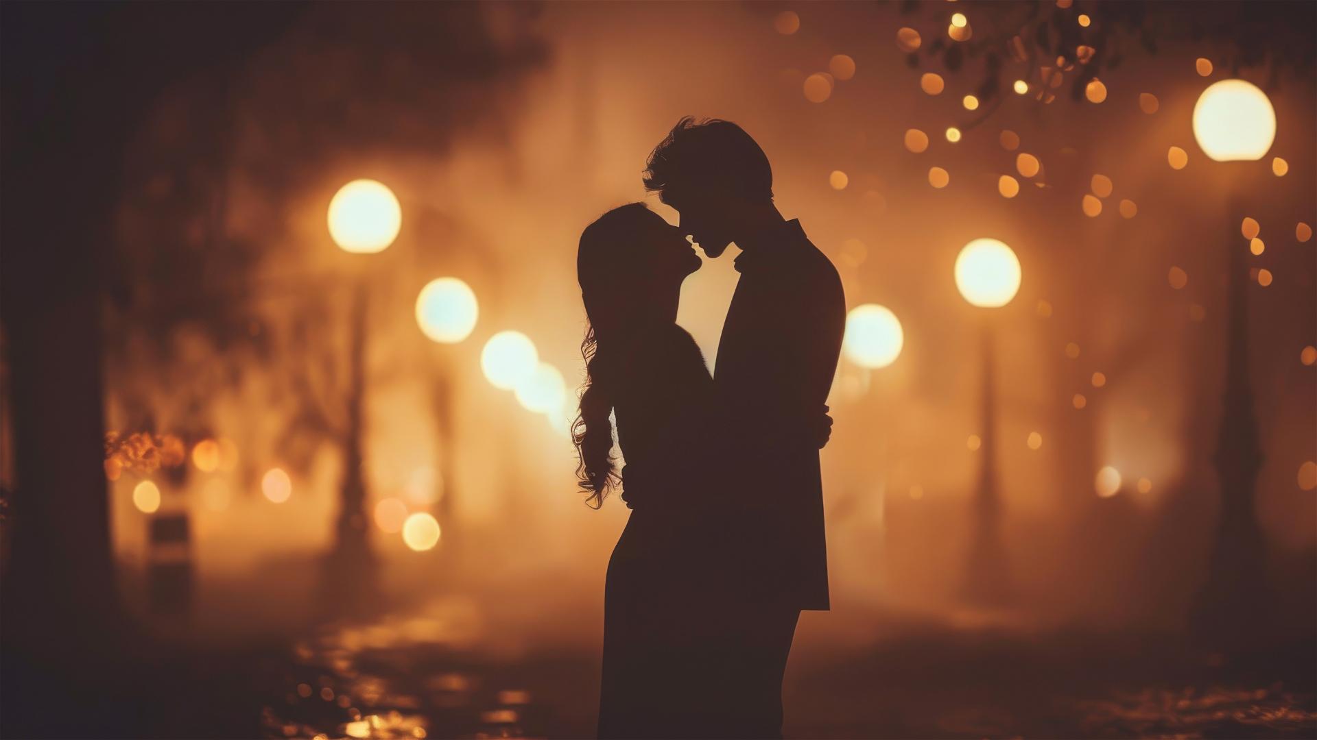 A romantic portrait of a couple