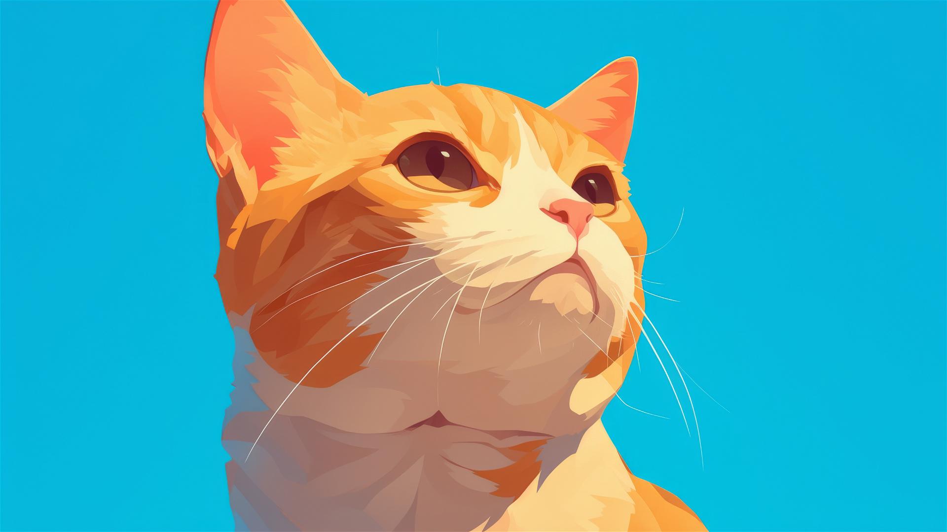 8K minimalistic cat design for iPhone