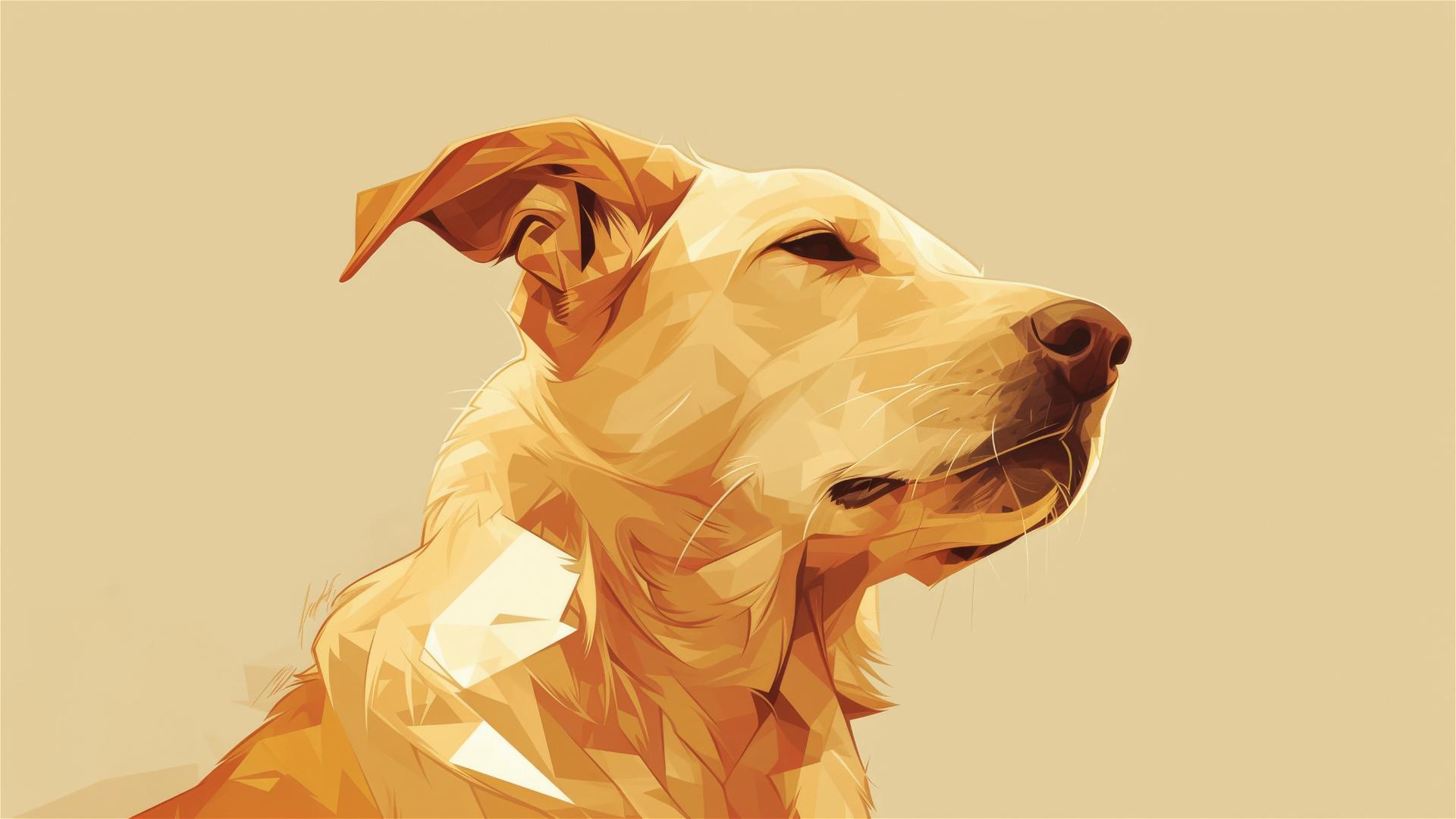 Minimalist 8K dog illustration for iPhone