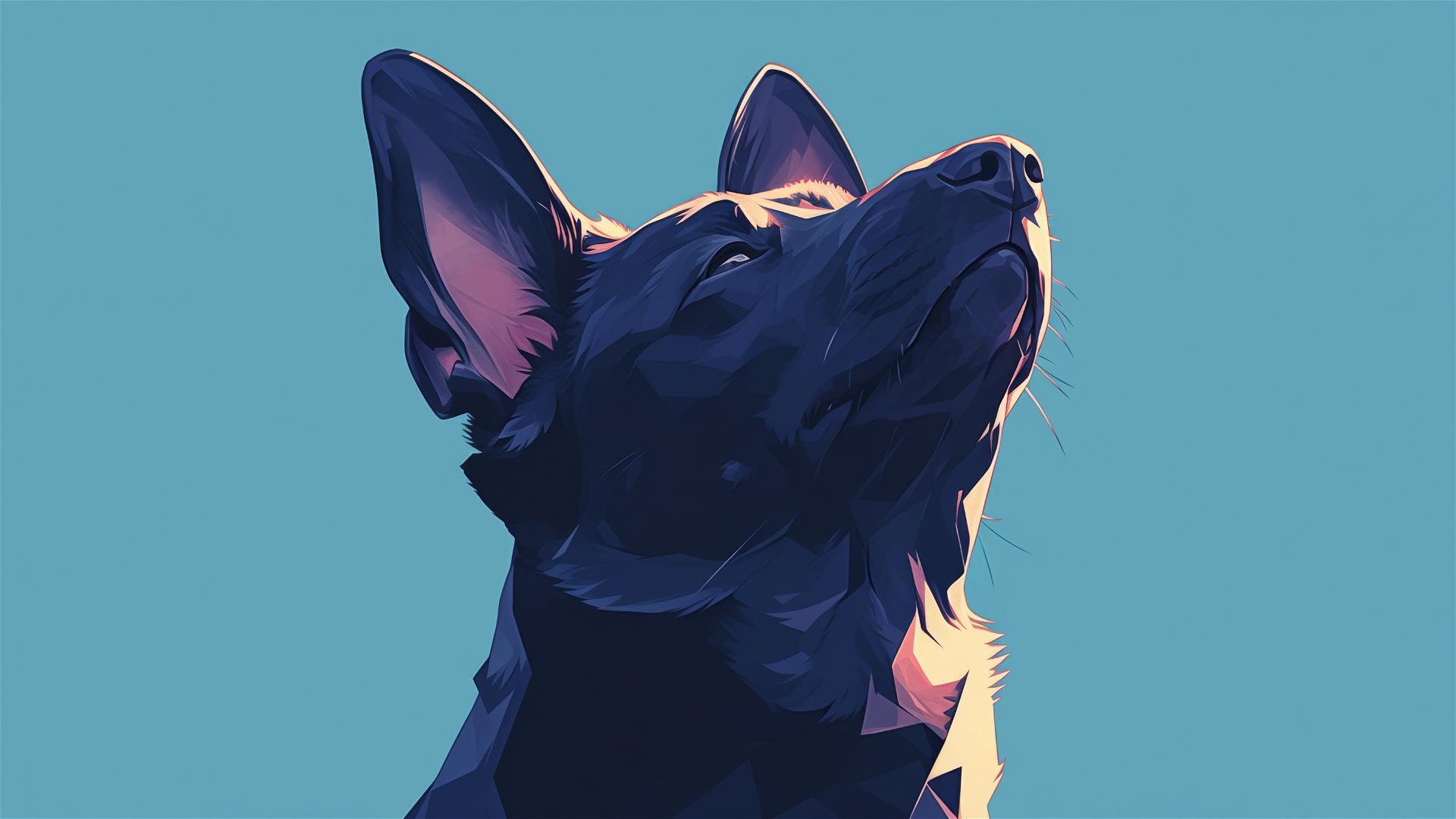 Minimalist 8K dog illustration for iPhone