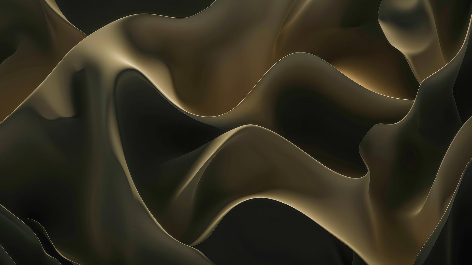 iPhone dark khaki flowing shapes, minimalistic elegance