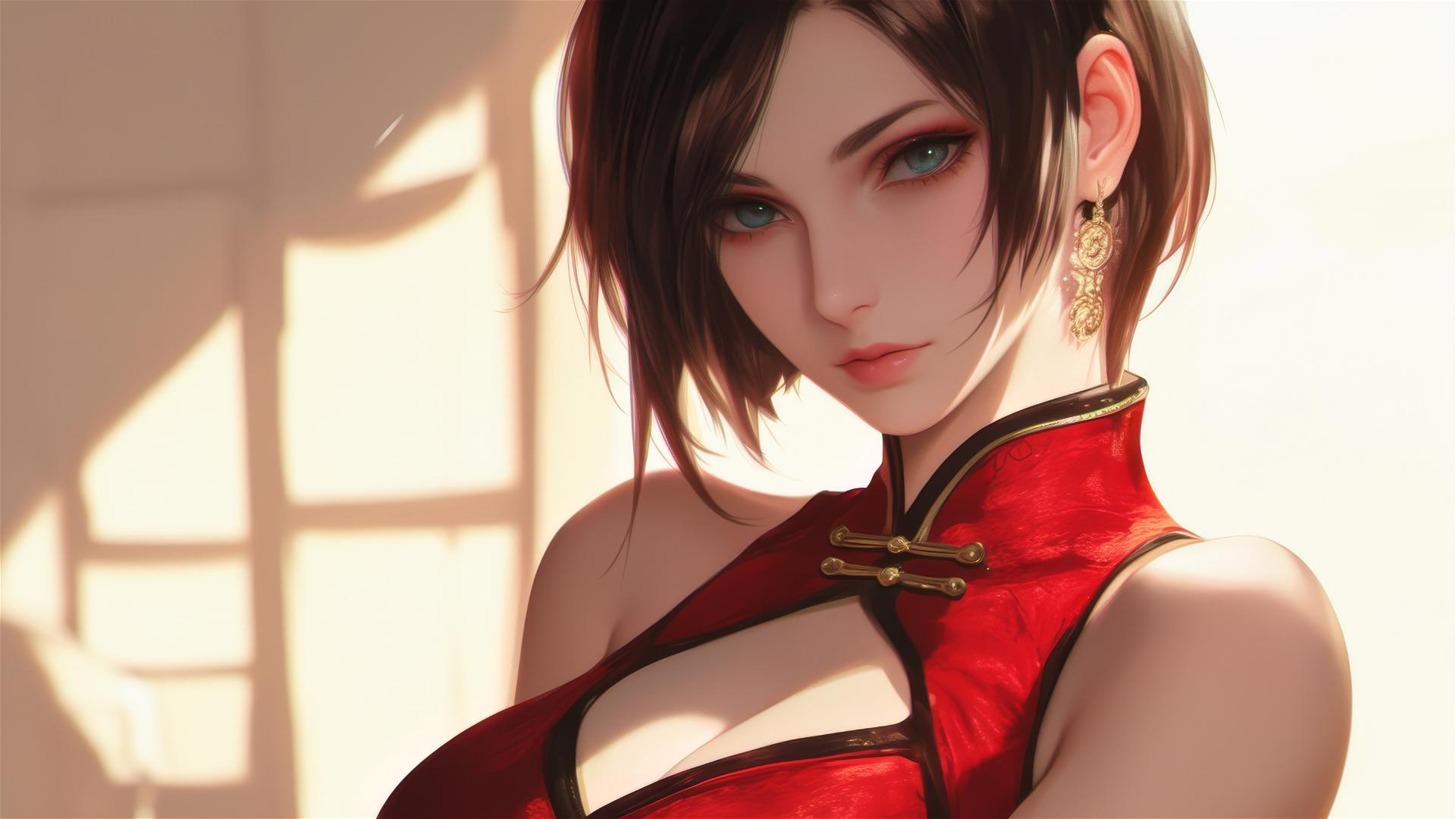 Ada Wong from Resident Evil in an artistic depiction