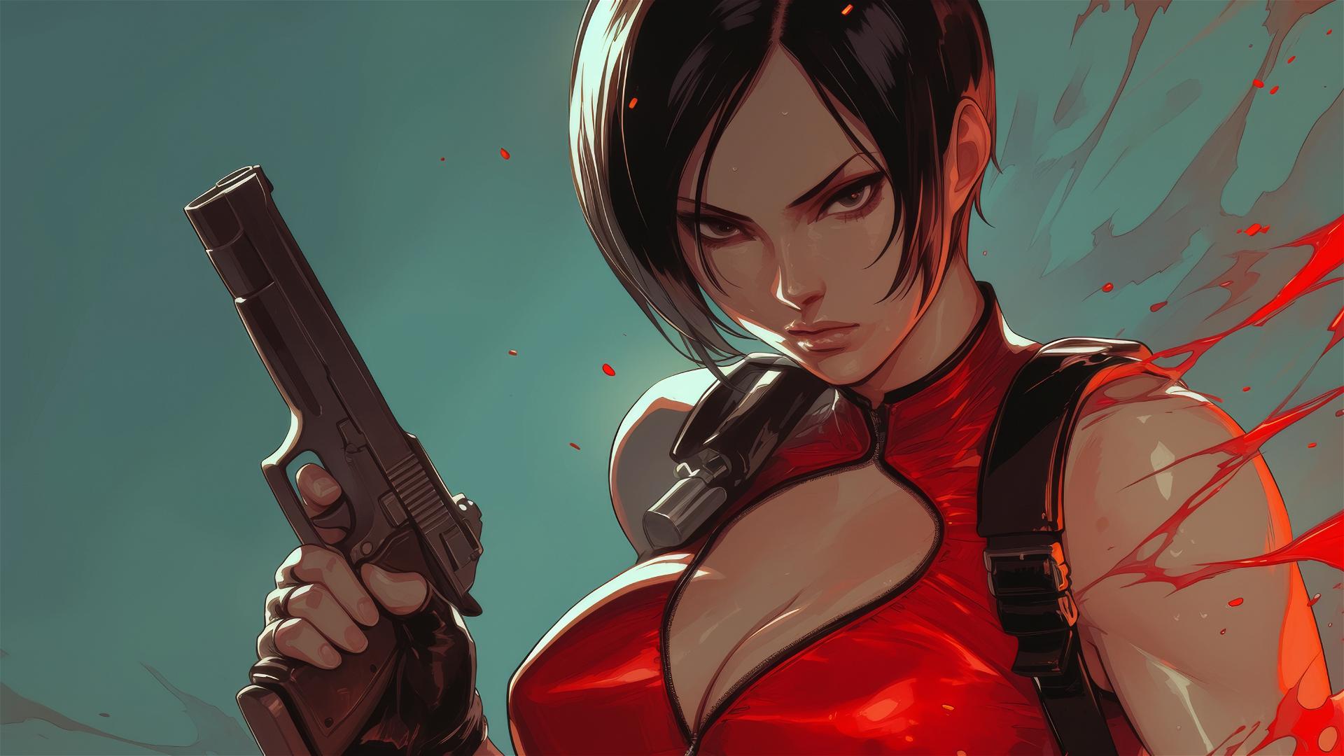 Ada Wong from Resident Evil in a stylish pose