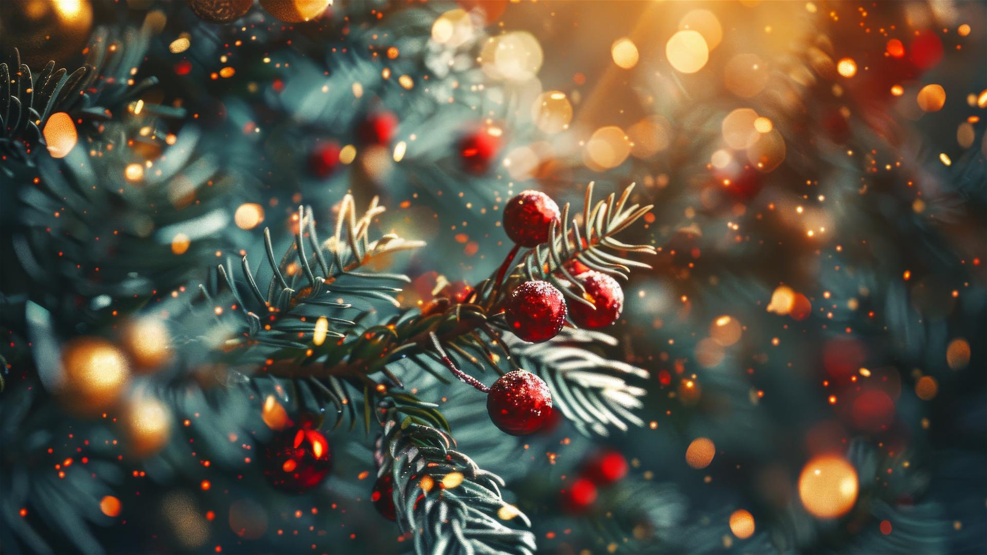 Creative 4K Christmas background with festive elements