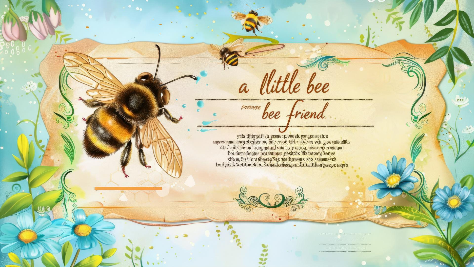 Child's diploma featuring a little bee design