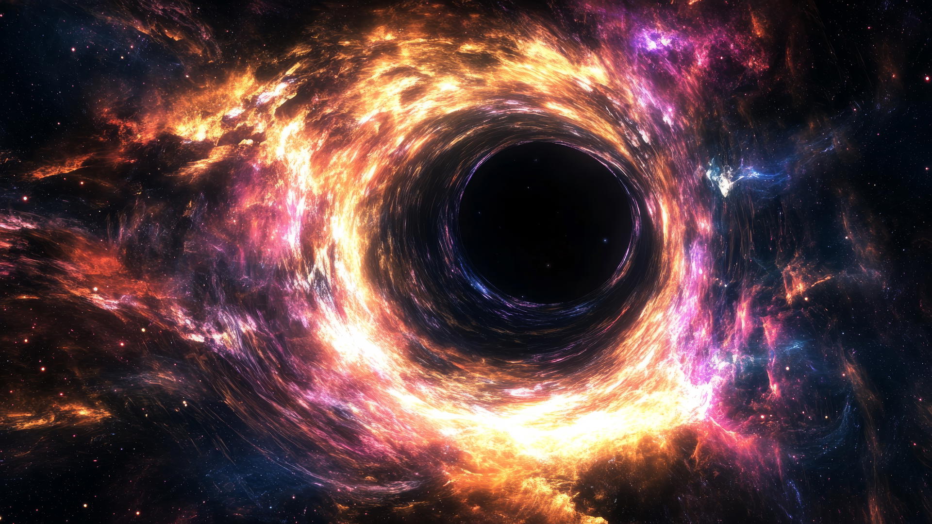energetic black hole wallpaper with supernova explosion and radiant colors