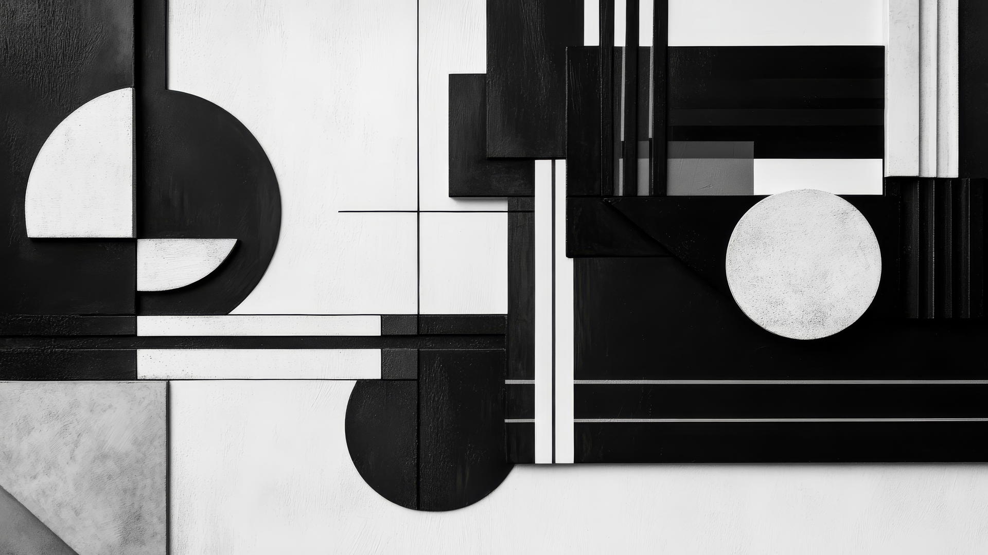 black and white aesthetic wallpaper with geometric shapes and lines