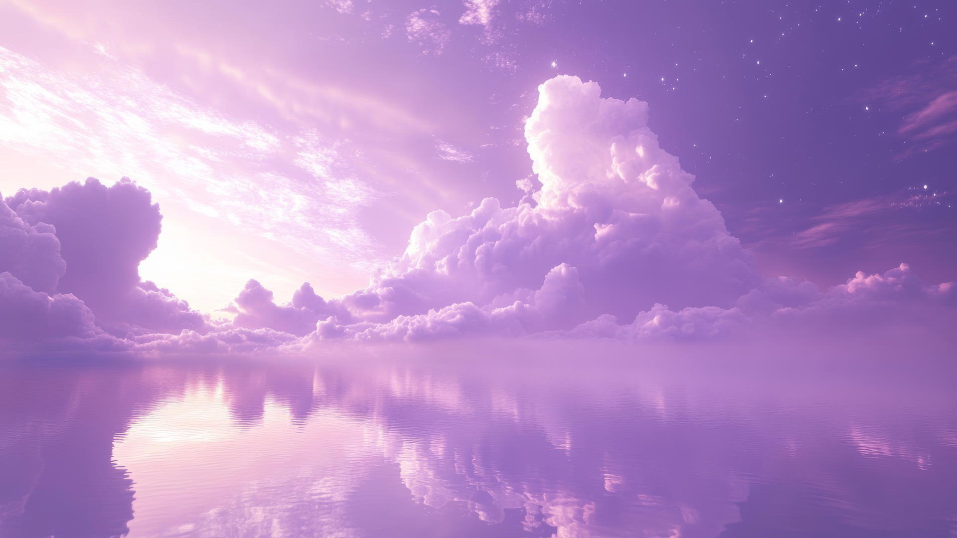 purple aesthetic wallpaper 4k with floating clouds and gentle lighting