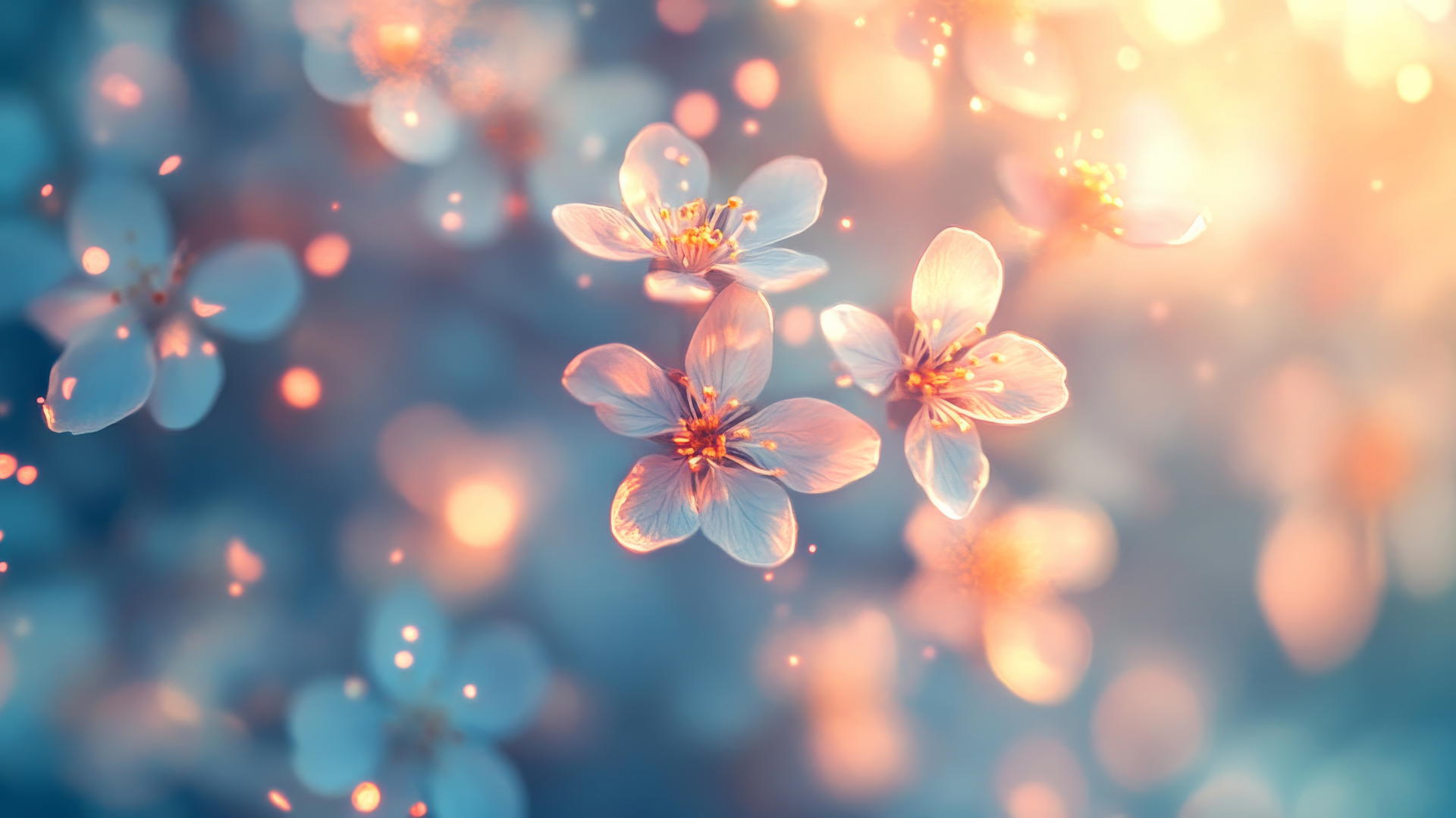 spring aesthetic wallpaper with intricate floral patterns, pastel tones, glowing effects