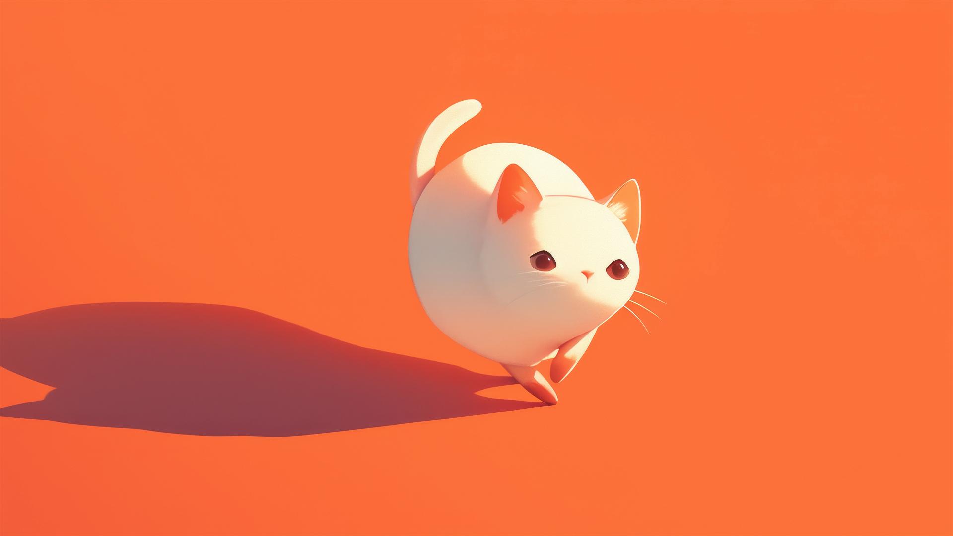 Minimalist 8k cat graphic for iPhone
