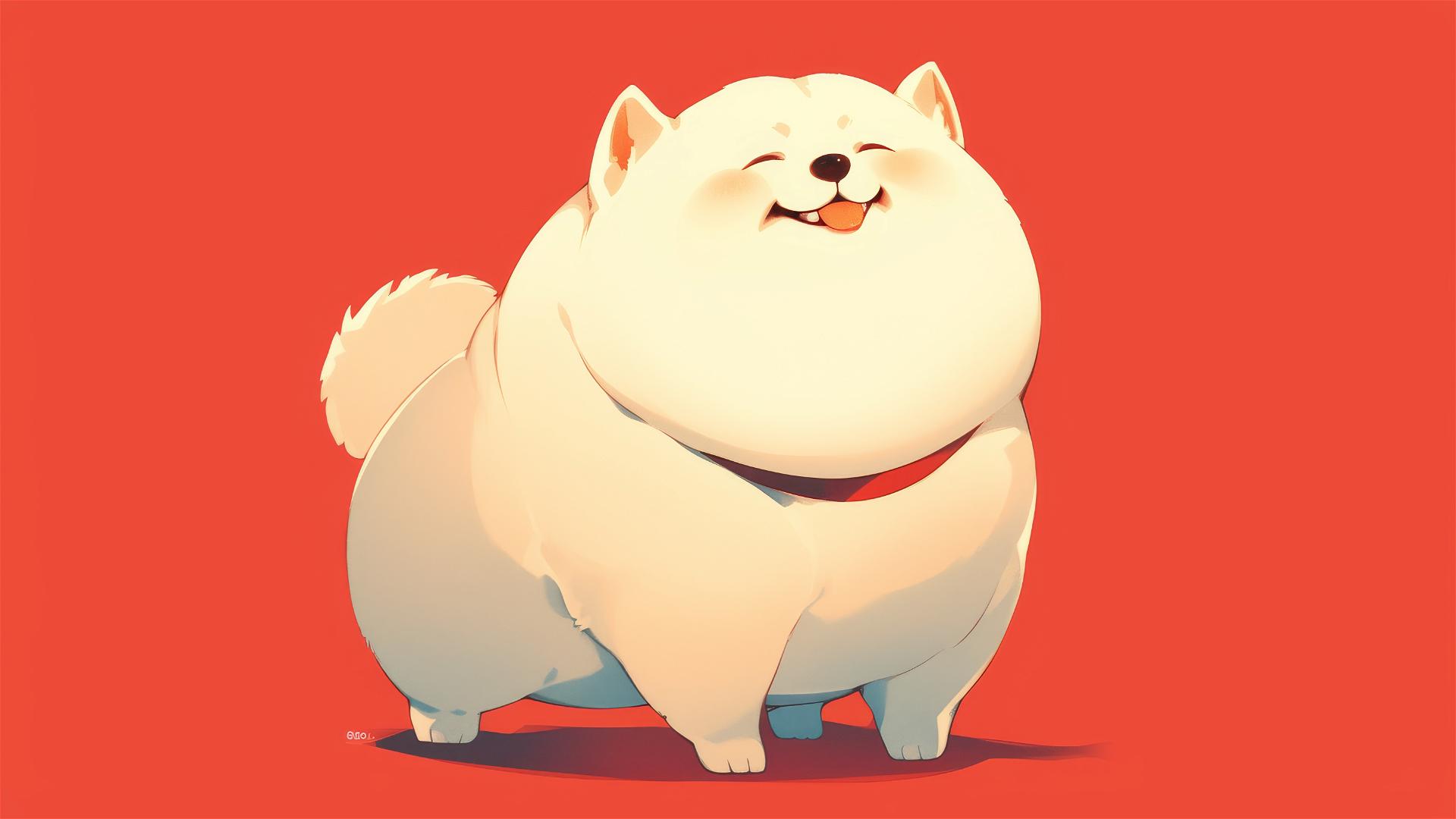 Minimalistic chubby dog design for iPhone