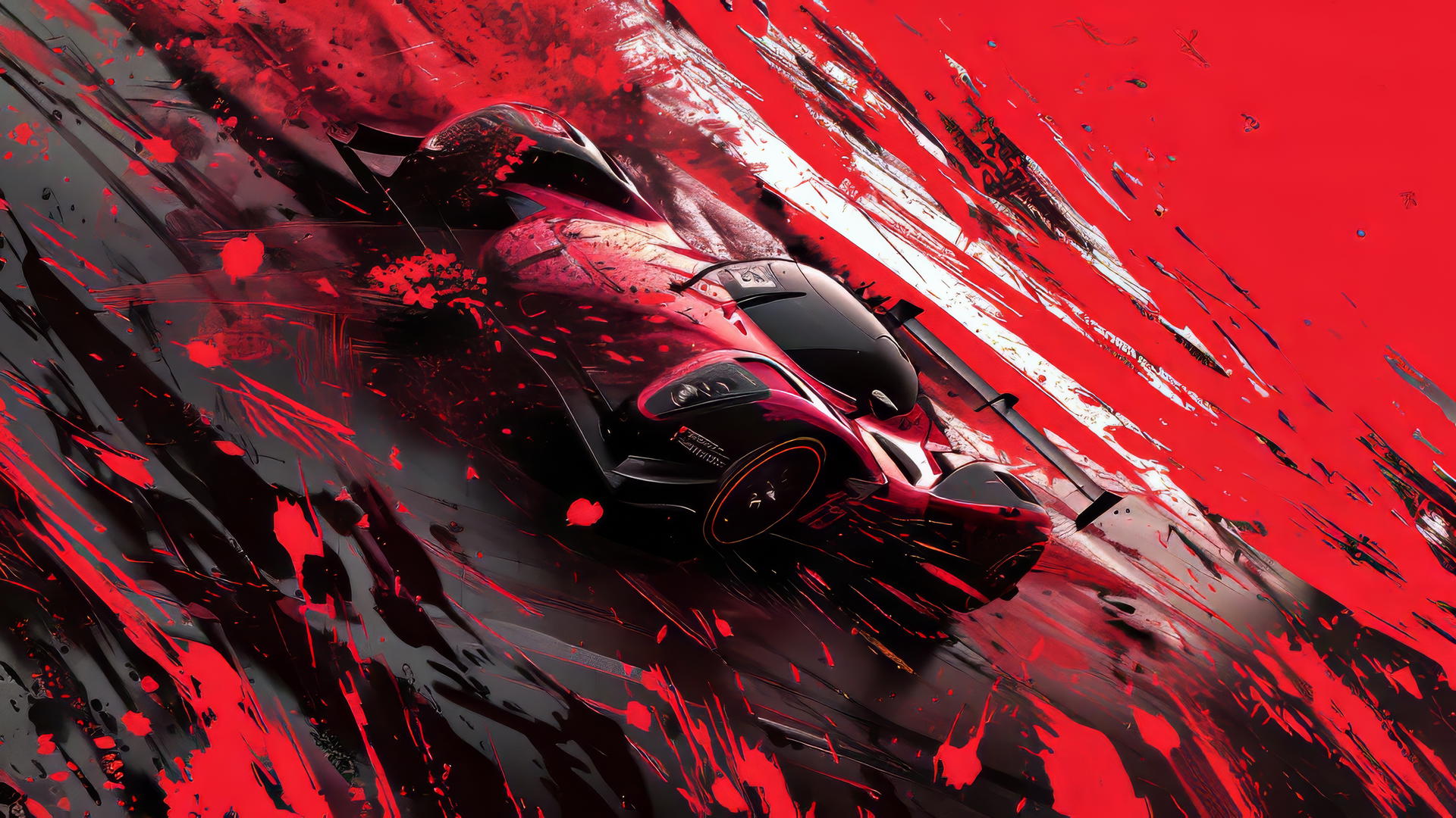 Abstract racing concept art in light black and red by Butcher Billy