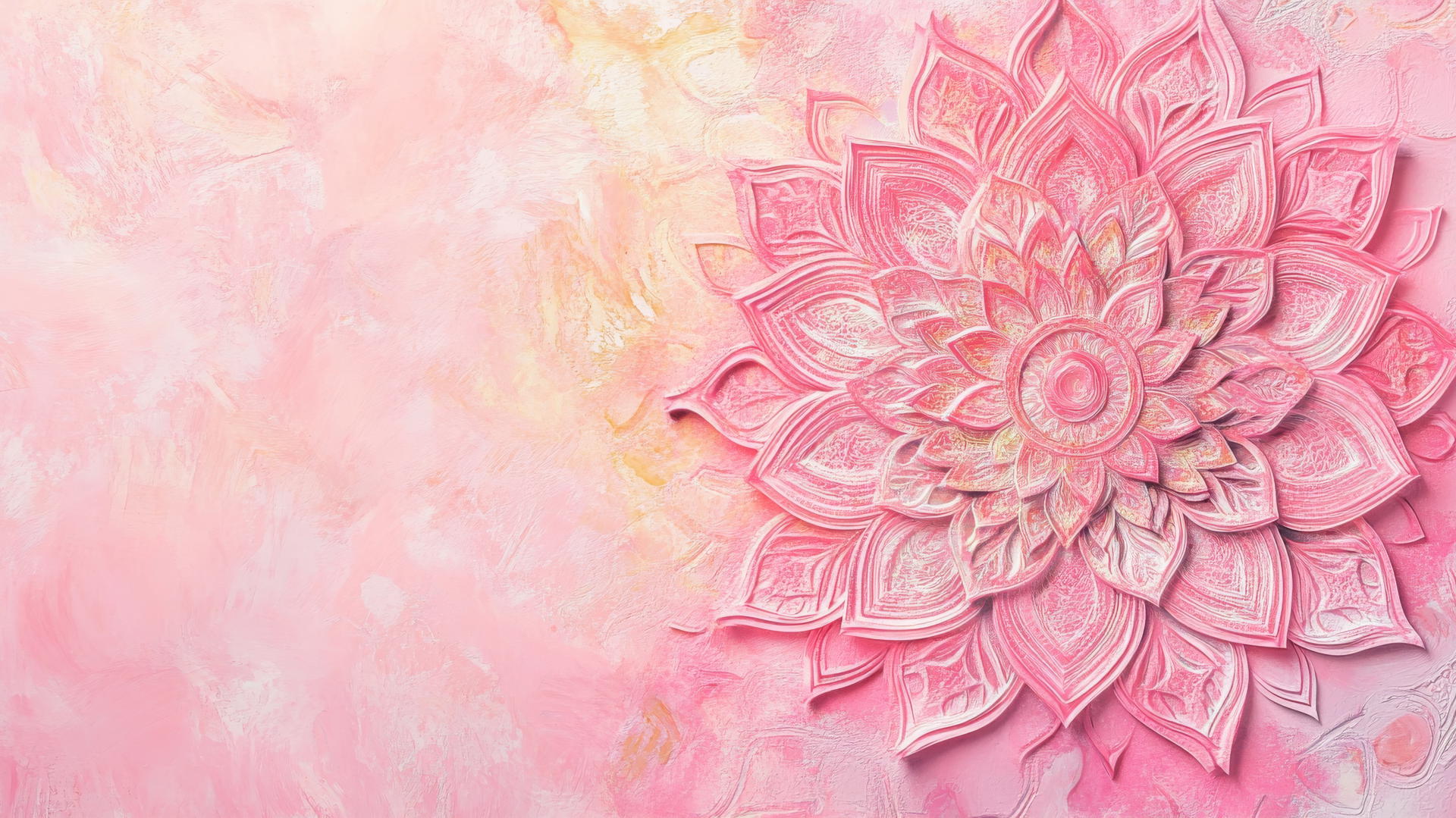 Pink wallpaper aesthetic mandala with intricate patterns