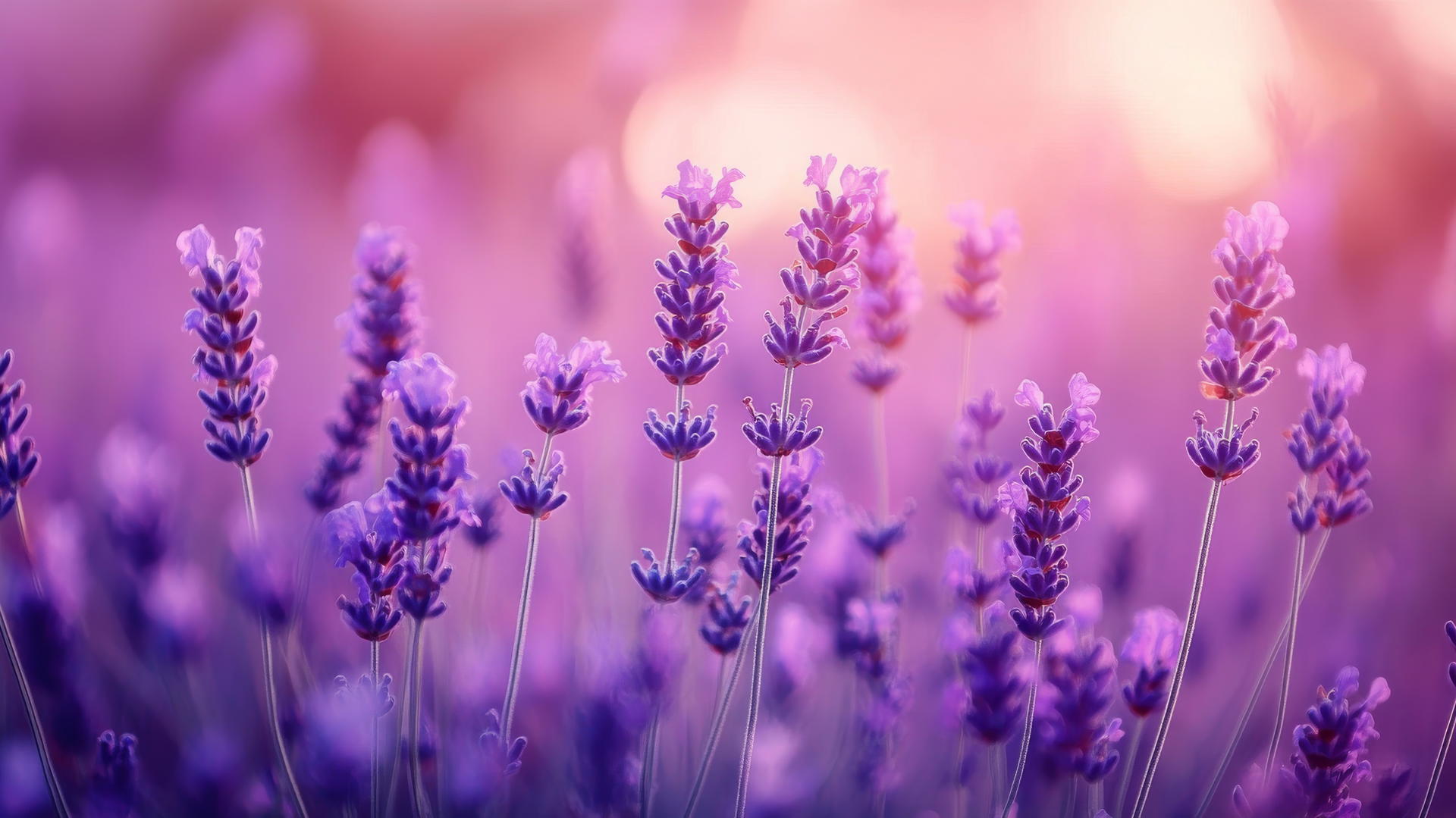 flower nature wallpaper with lavender field in bloom and gentle breeze