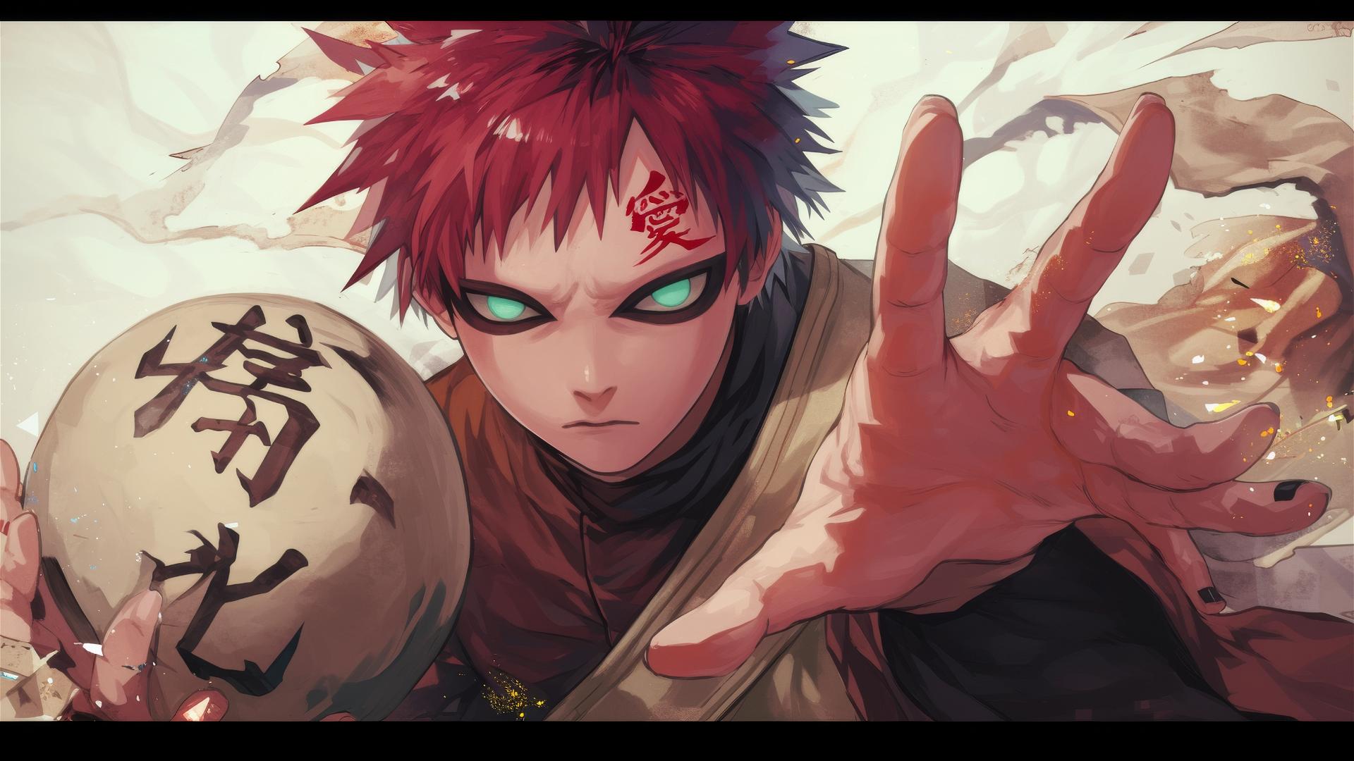 Gaara, Naruto character, intense gaze