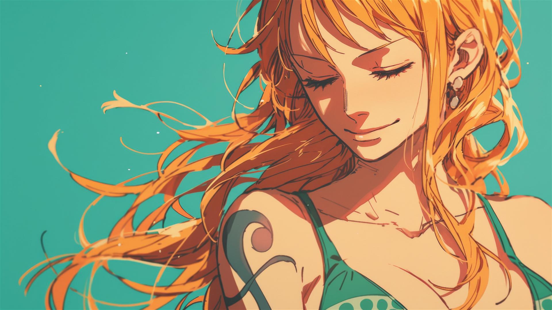 Illustration of Nami, navigator from One Piece