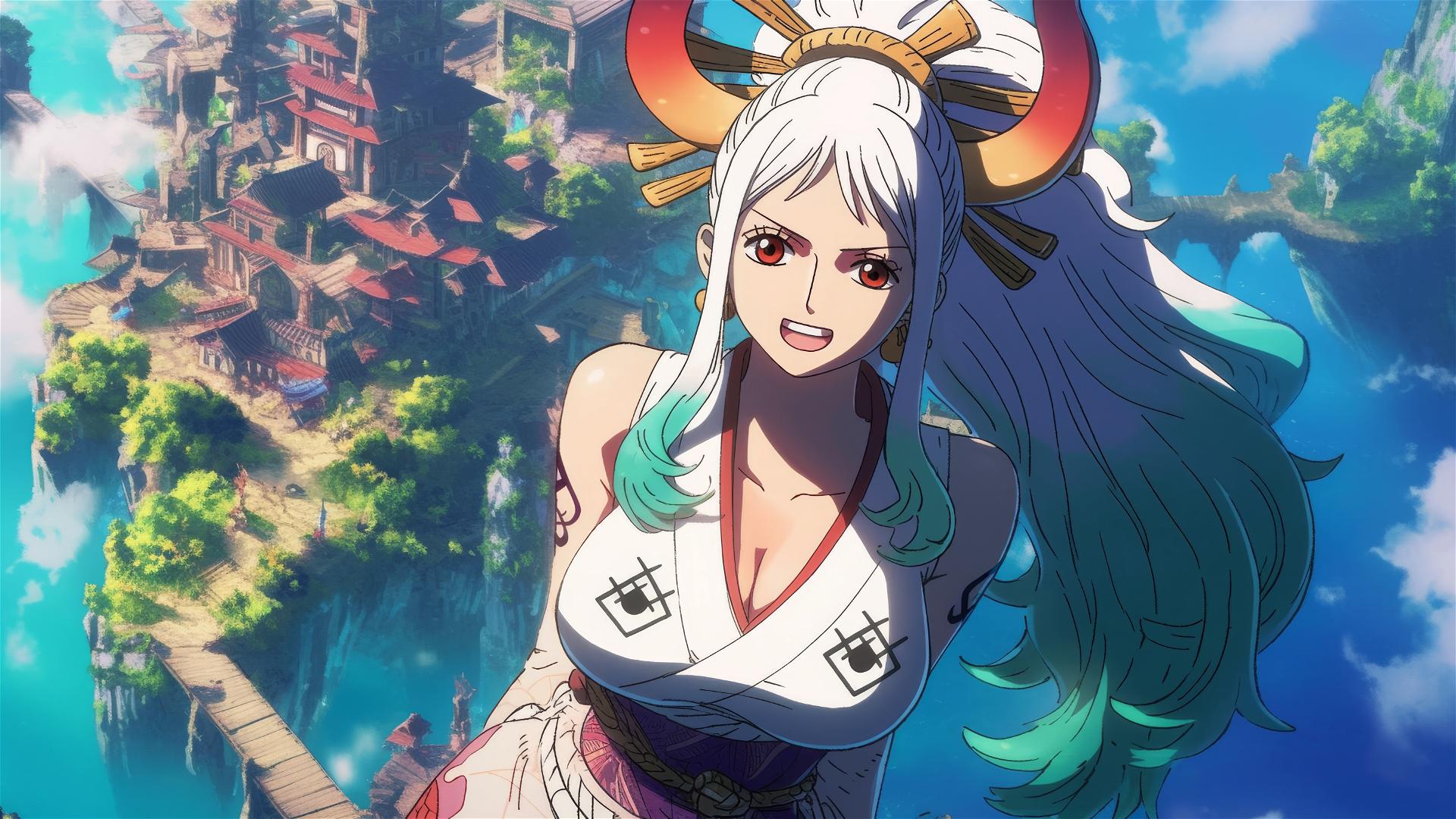 Overhead view of Yamato character from One Piece.