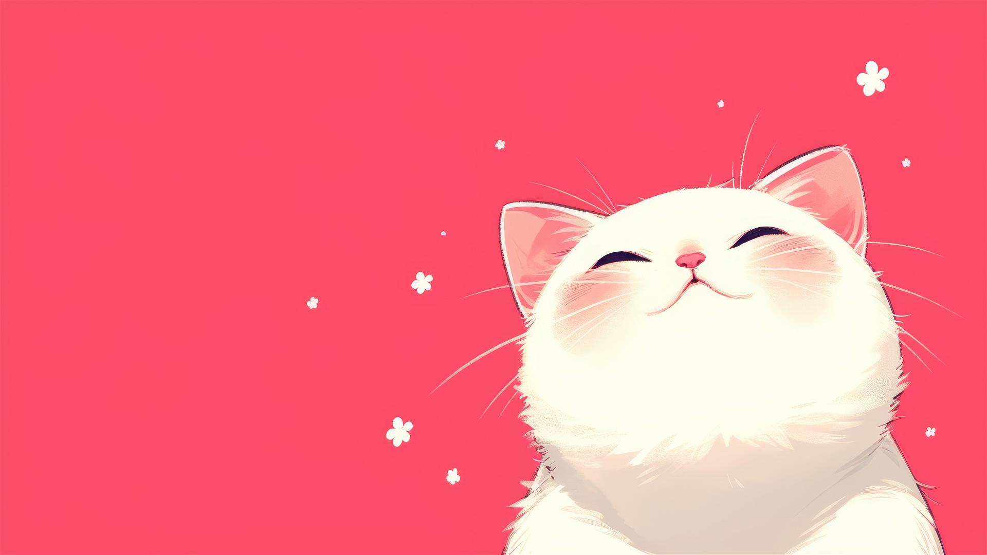 Minimalist 8K cat graphic for iPhone