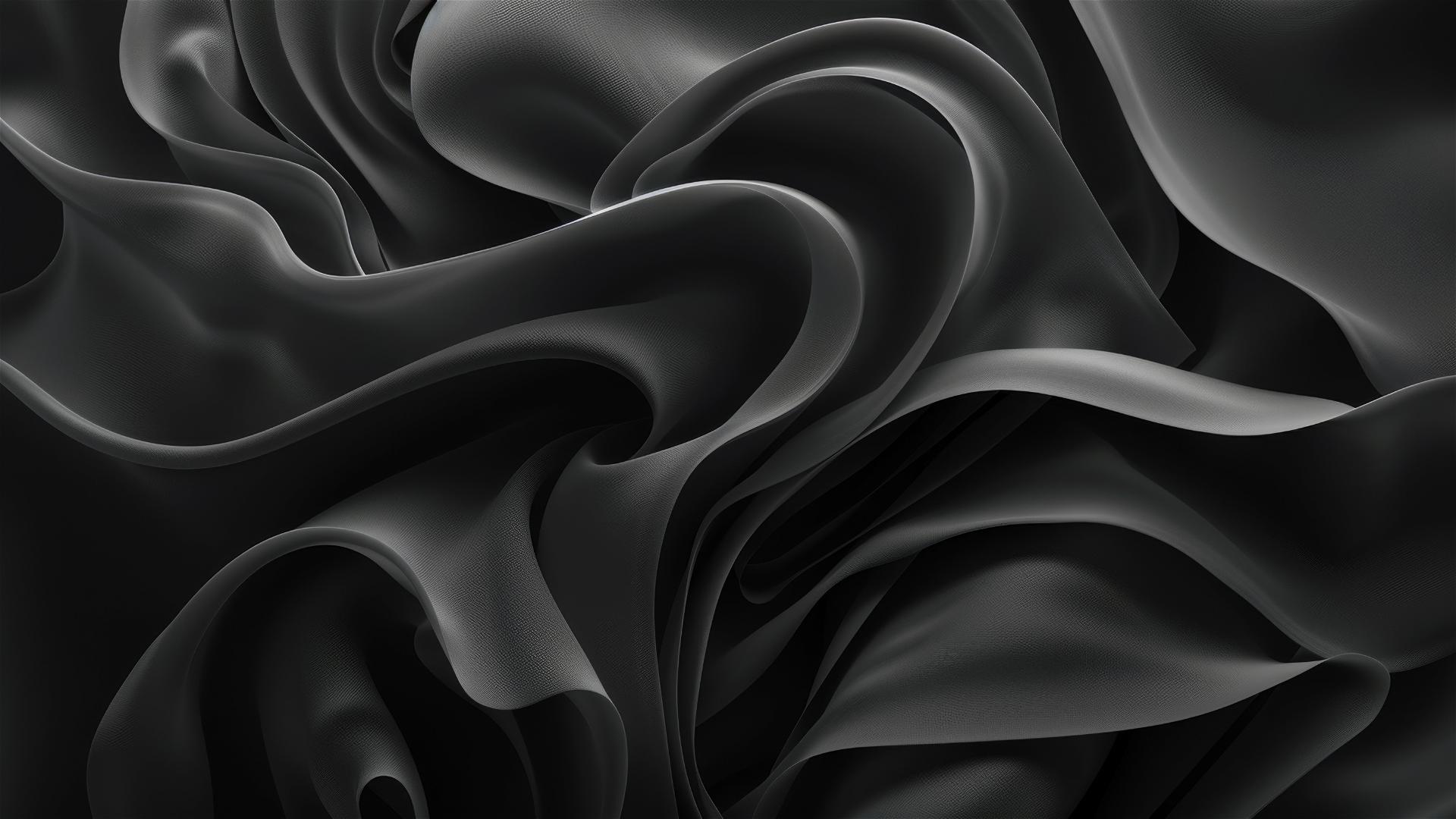 Dark charcoal flowing shapes on an iPhone background