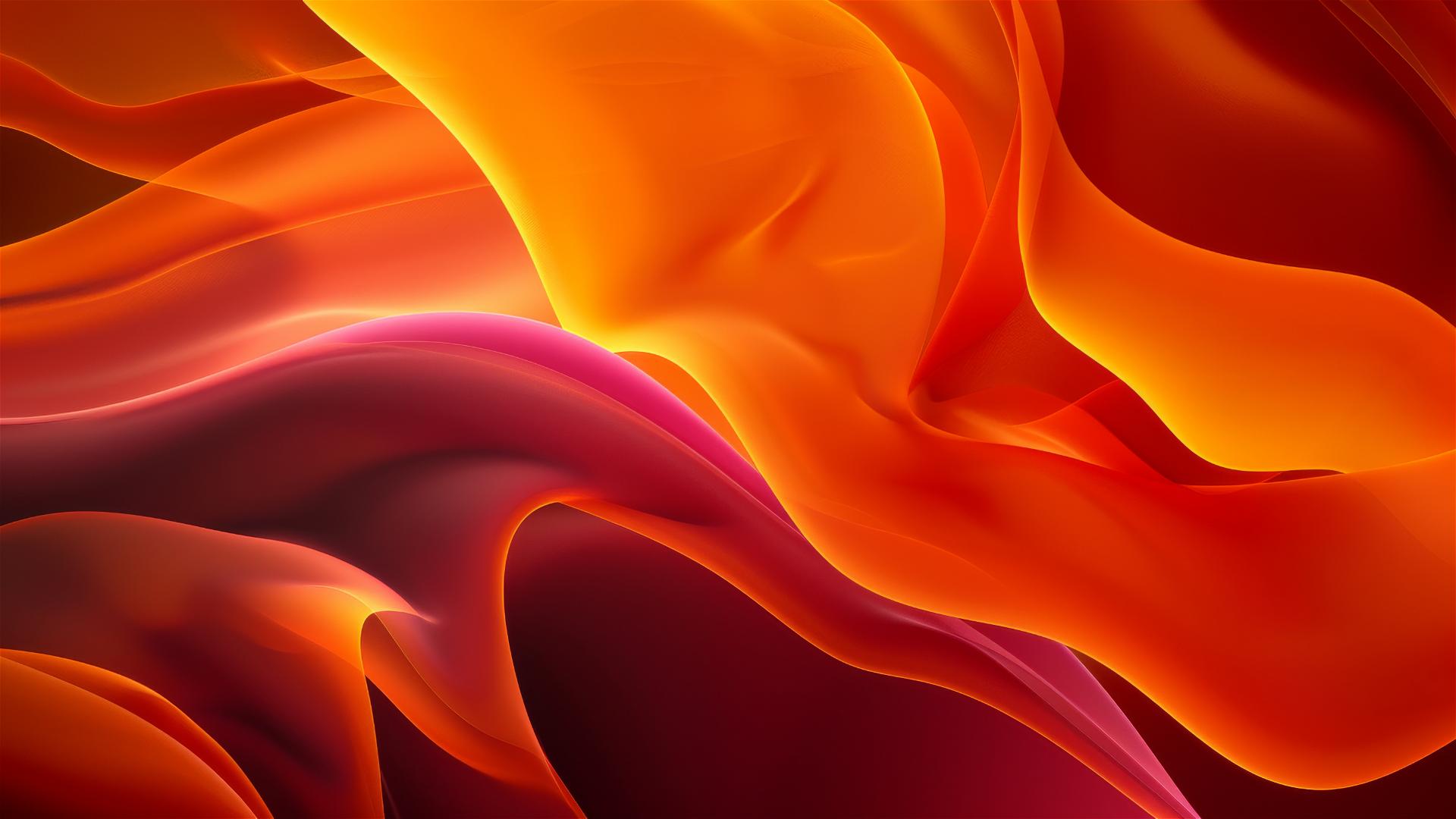 Dark tangerine colored flowing shapes, minimalistic design