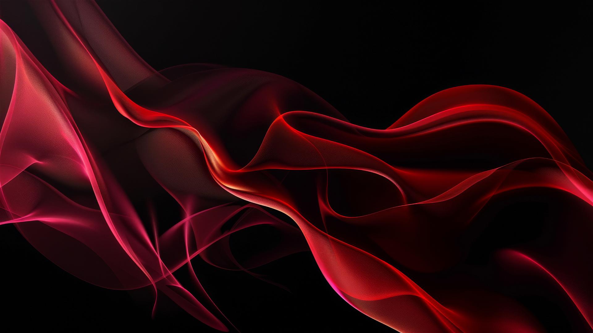 Black and crimson flowing shapes on a minimalistic iPhone background