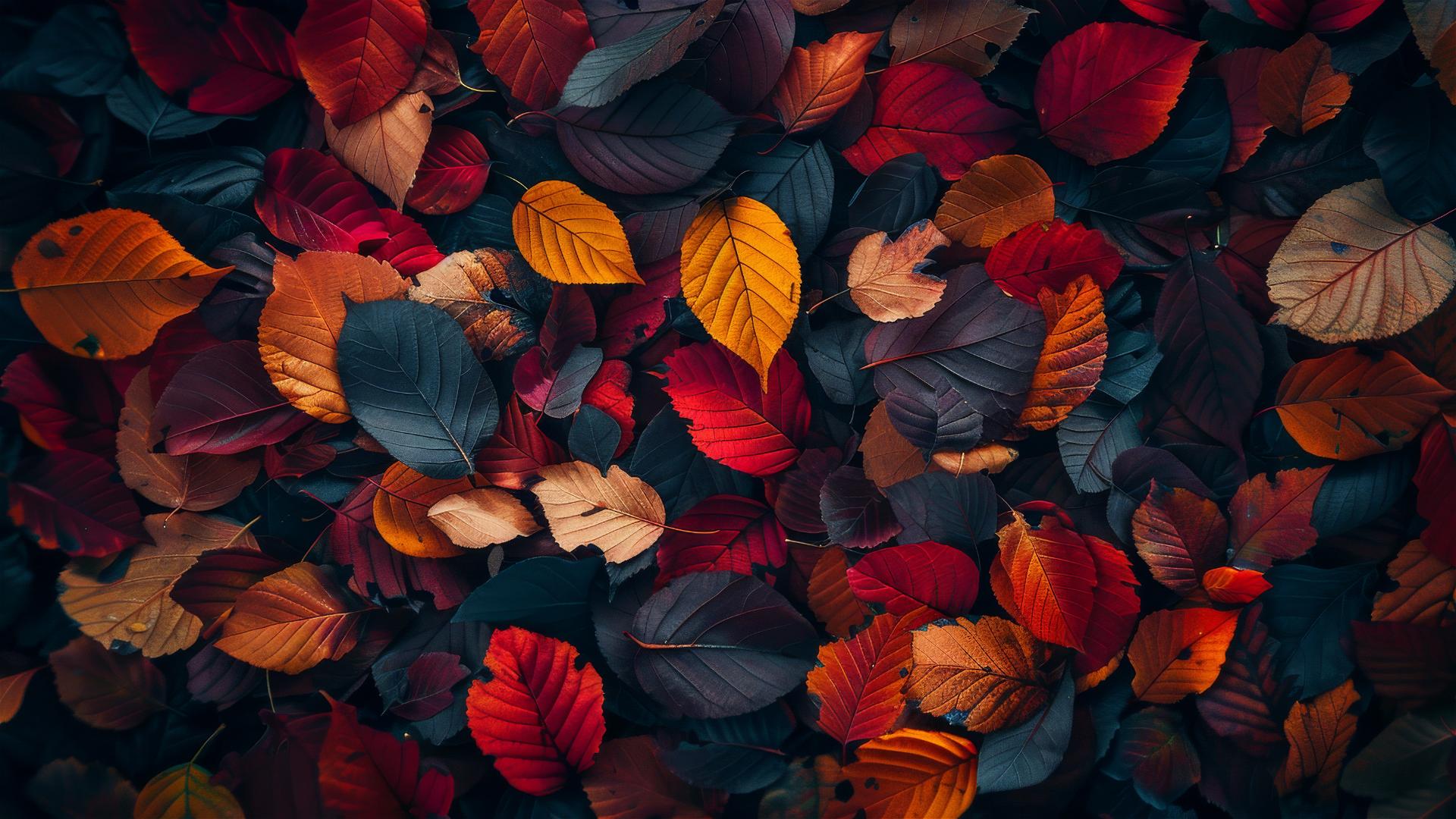 Aesthetic autumn background with vibrant foliage in 4K resolution.