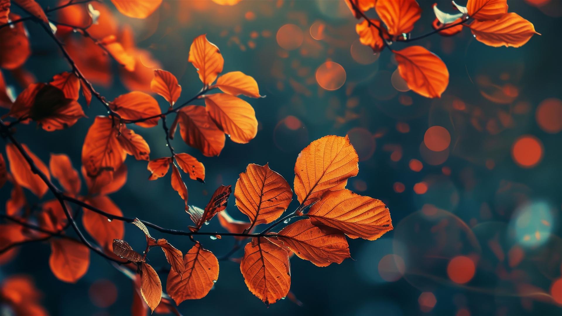 Aesthetic autumn background with vivid fall colors in 4K resolution.