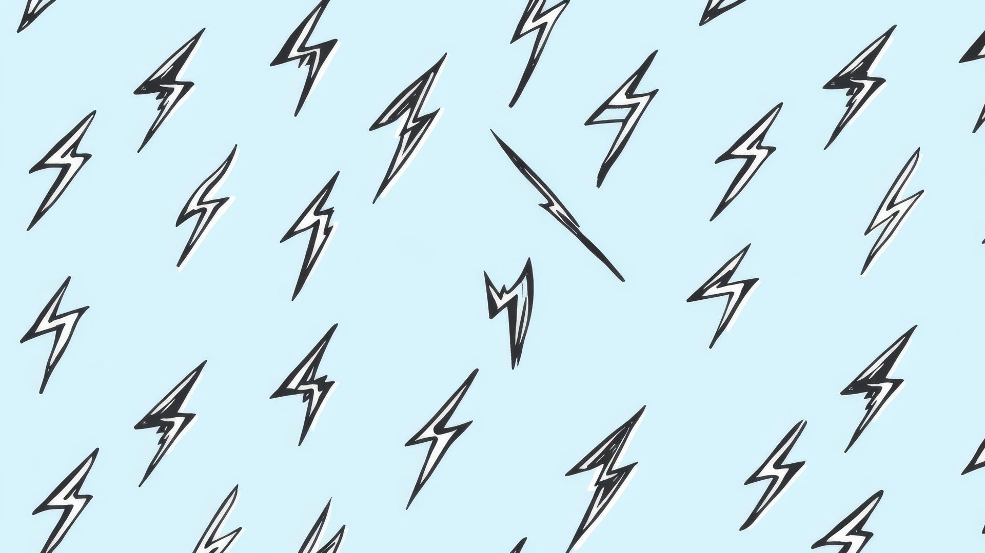 preppy wallpaper with monochrome lightning bolts on light blue