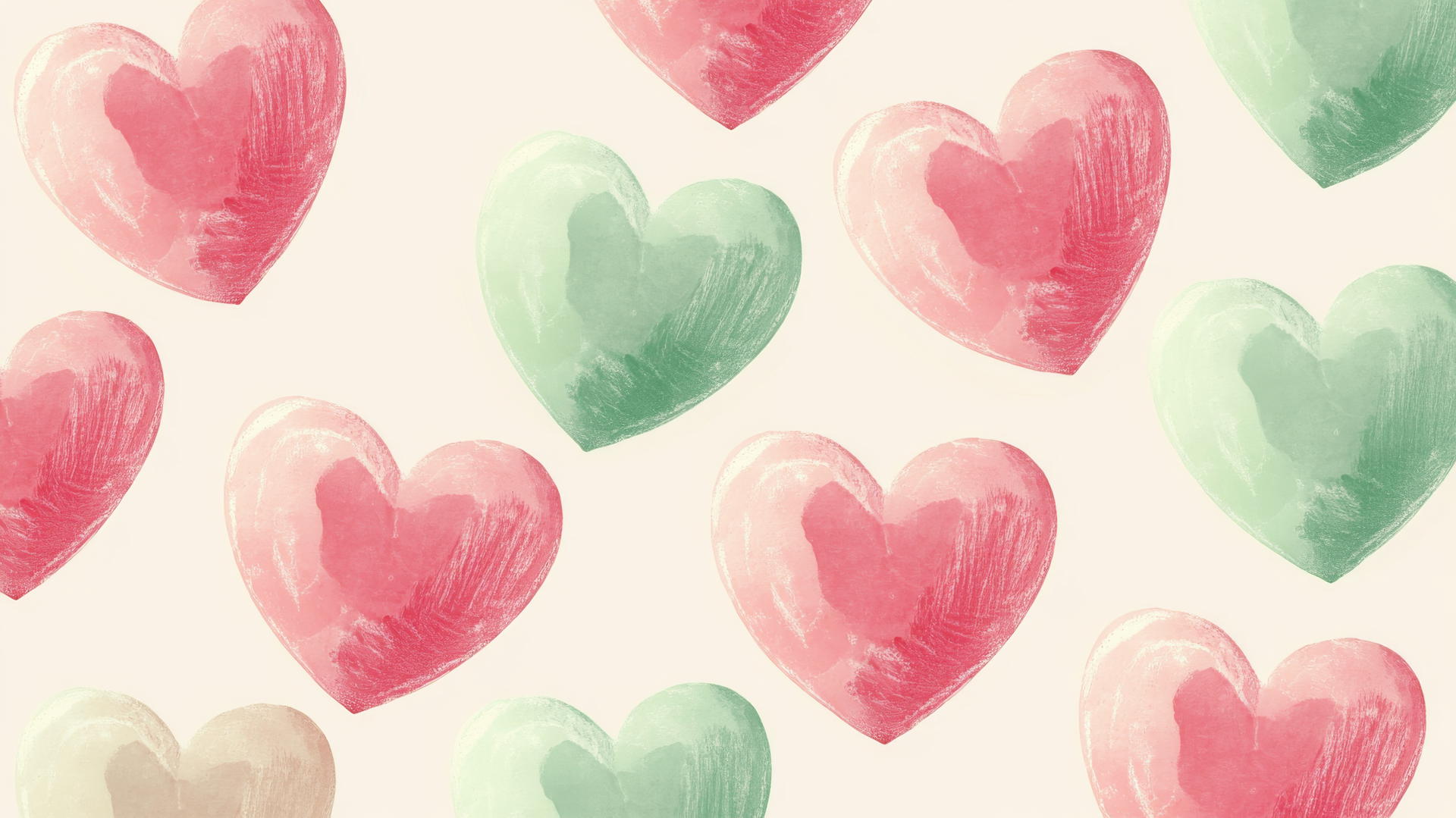 preppy wallpaper with retro Valentine's Day pattern in pink and green hues