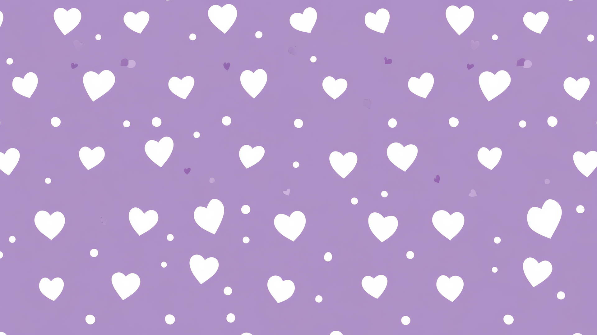 preppy purple wallpaper with white polka dots and tiny lavender hearts