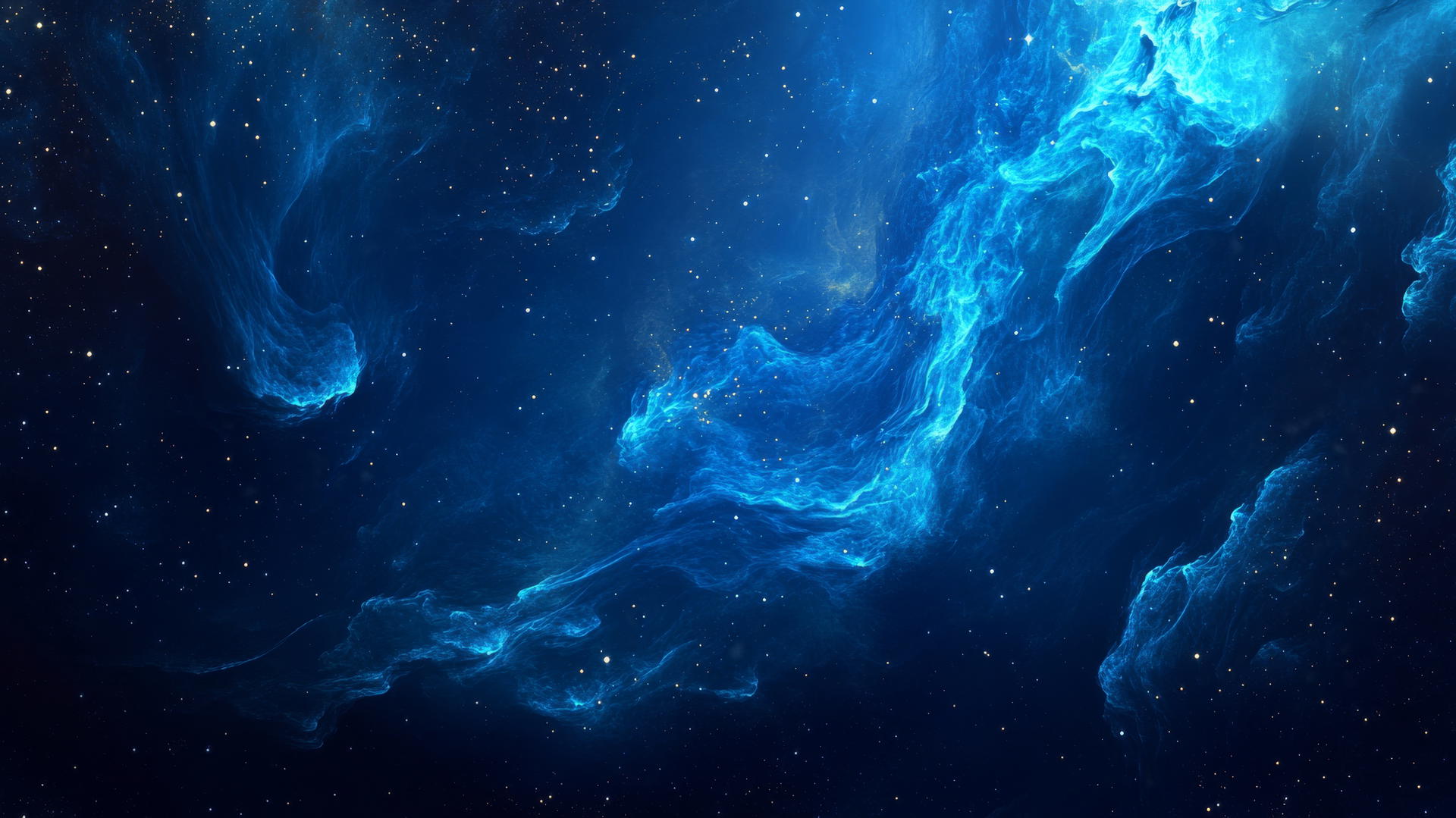 blue wallpaper with vibrant space nebula and swirling blue gas