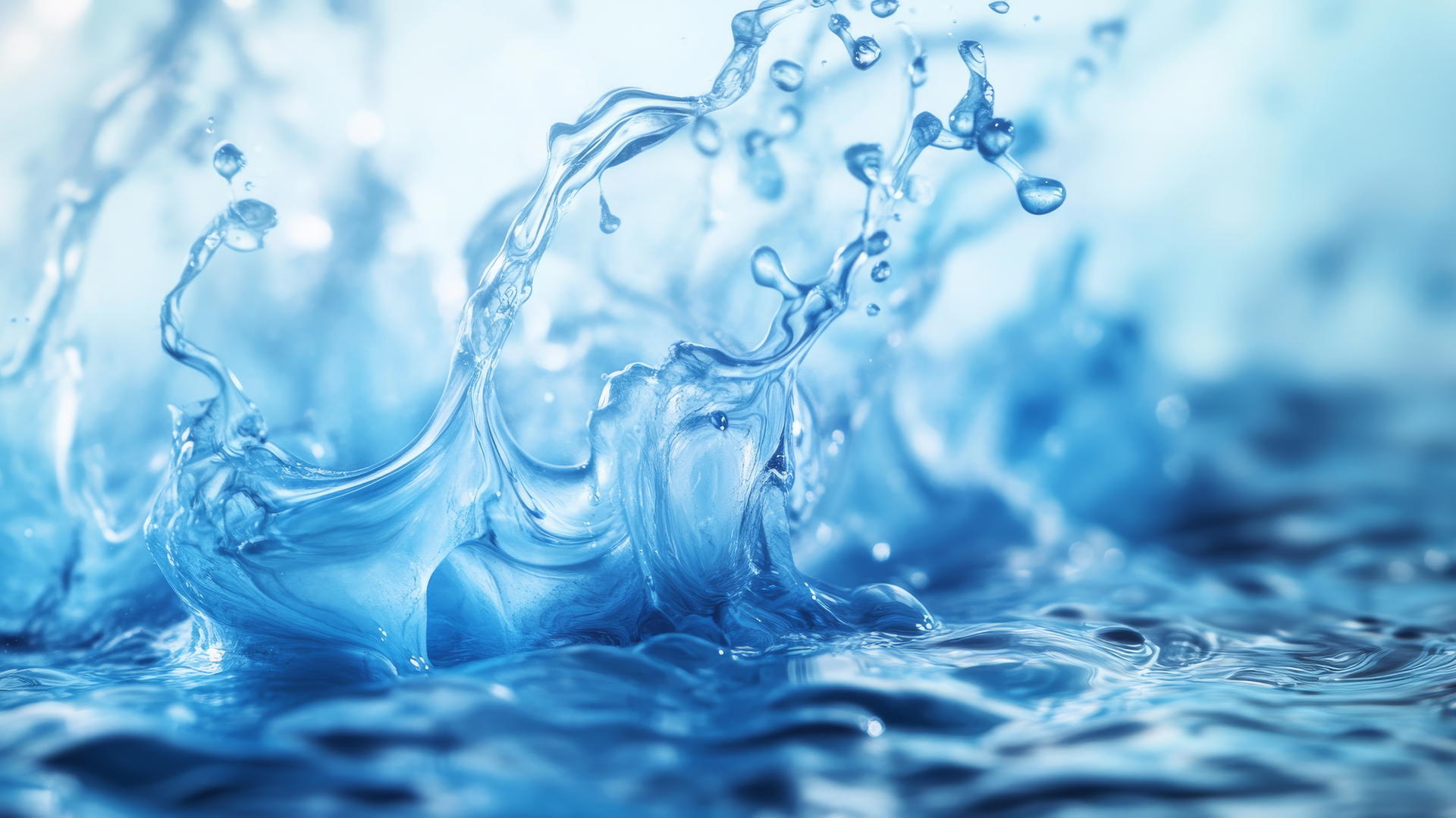 blue background wallpaper with blue ink droplets dispersing in clear water