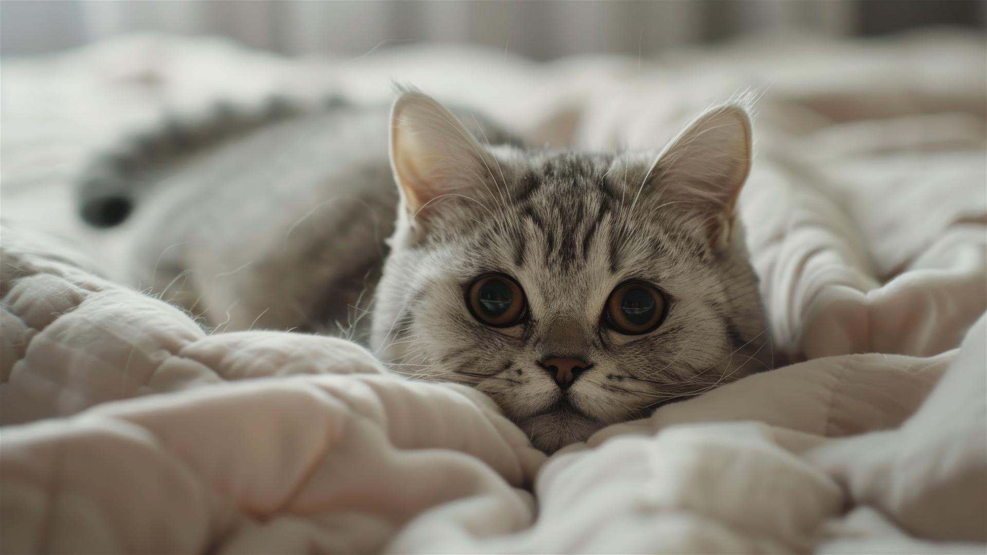 Adorable cat in a playful pose