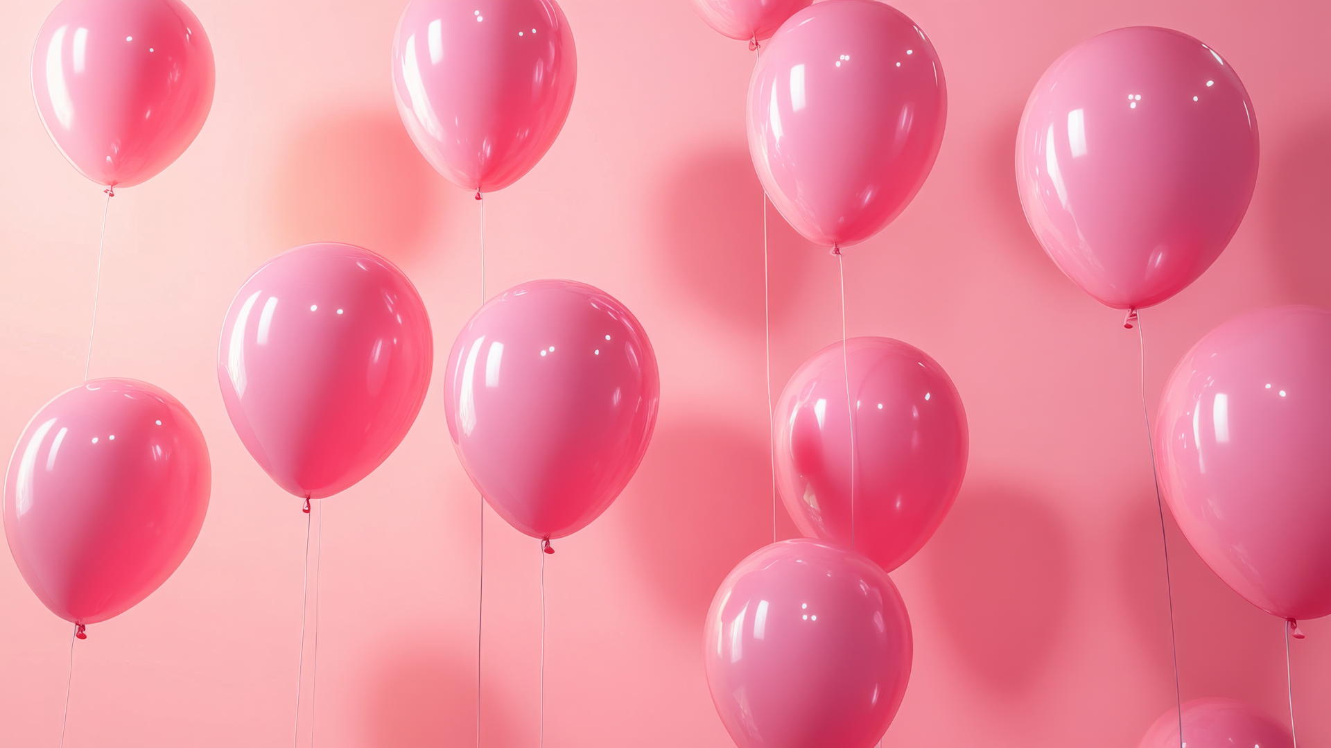 pink wallpaper cute with pastel balloons and soft shadows