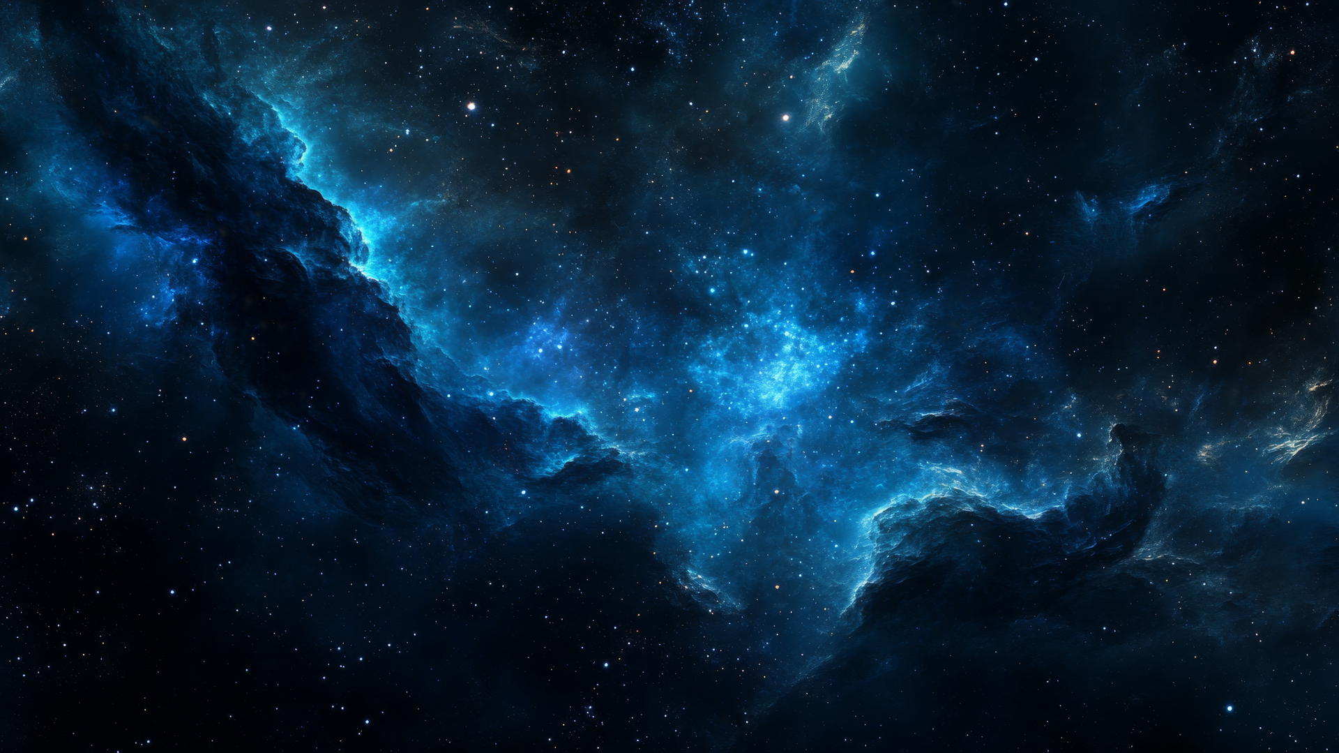 Navy blue wallpaper with deep space scene, swirling nebulae, galaxies, stars