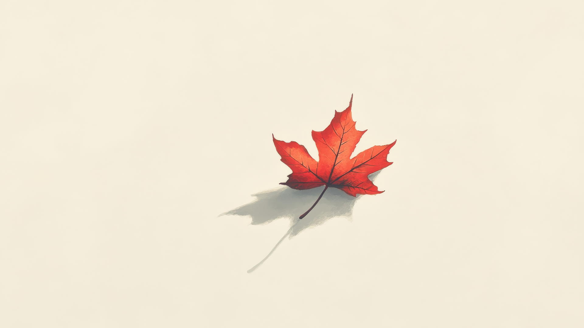 thanksgiving wallpaper aesthetic featuring a fallen maple leaf on a white background